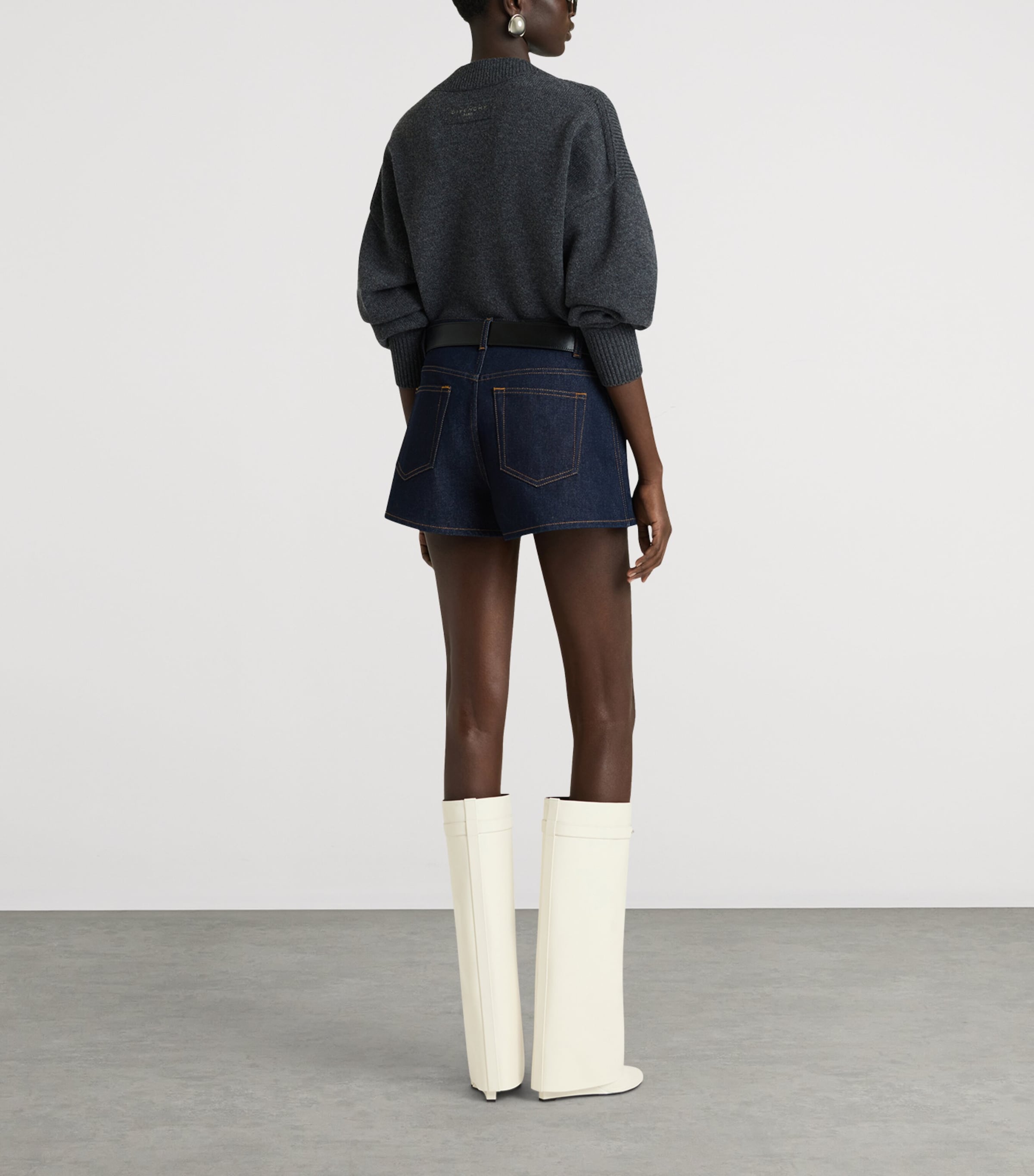 Givenchy Leather Shark Knee-High Boots Image 4