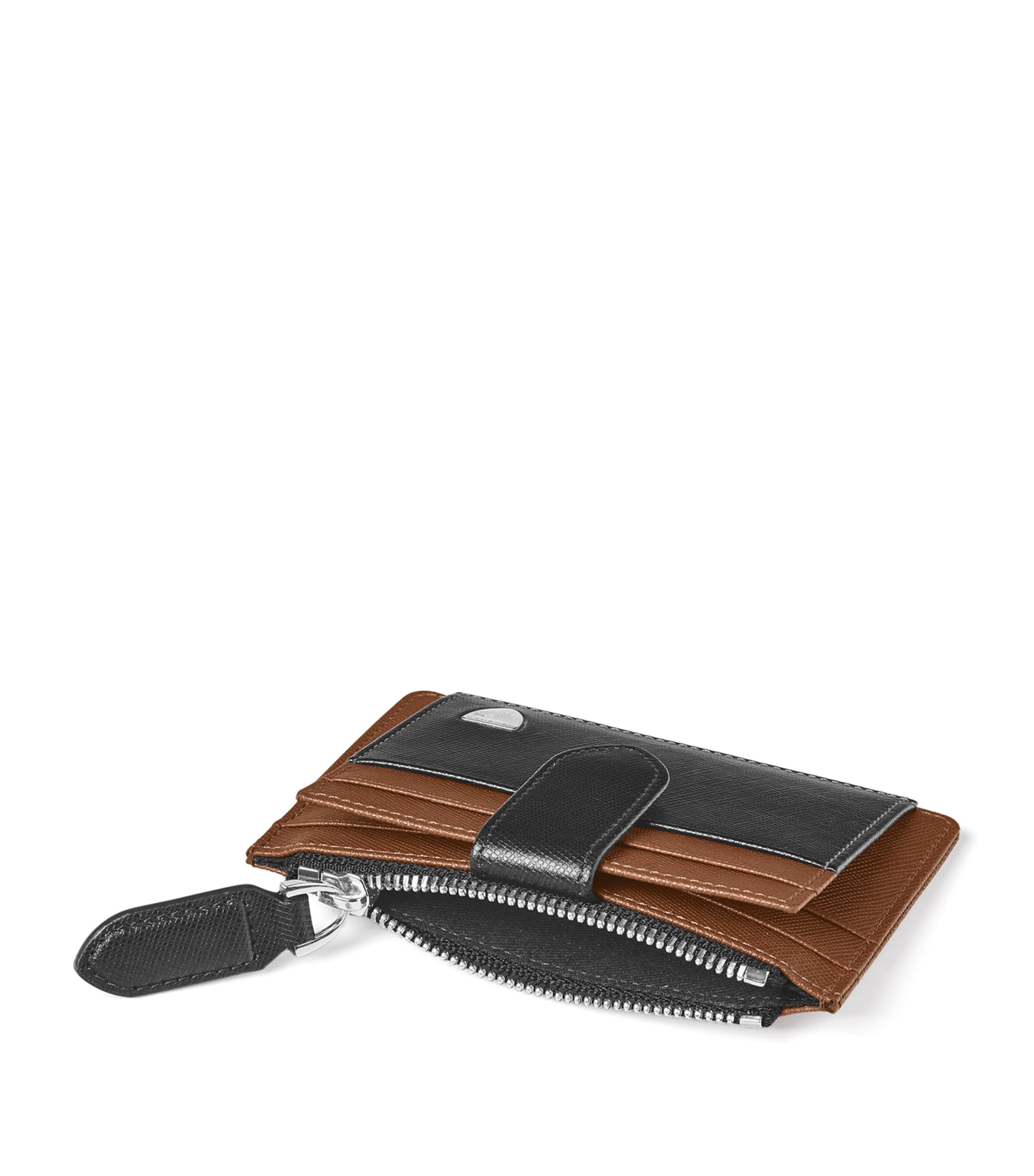 Aspinal Of London Leather Zip-Up Card Holder Black Image 4