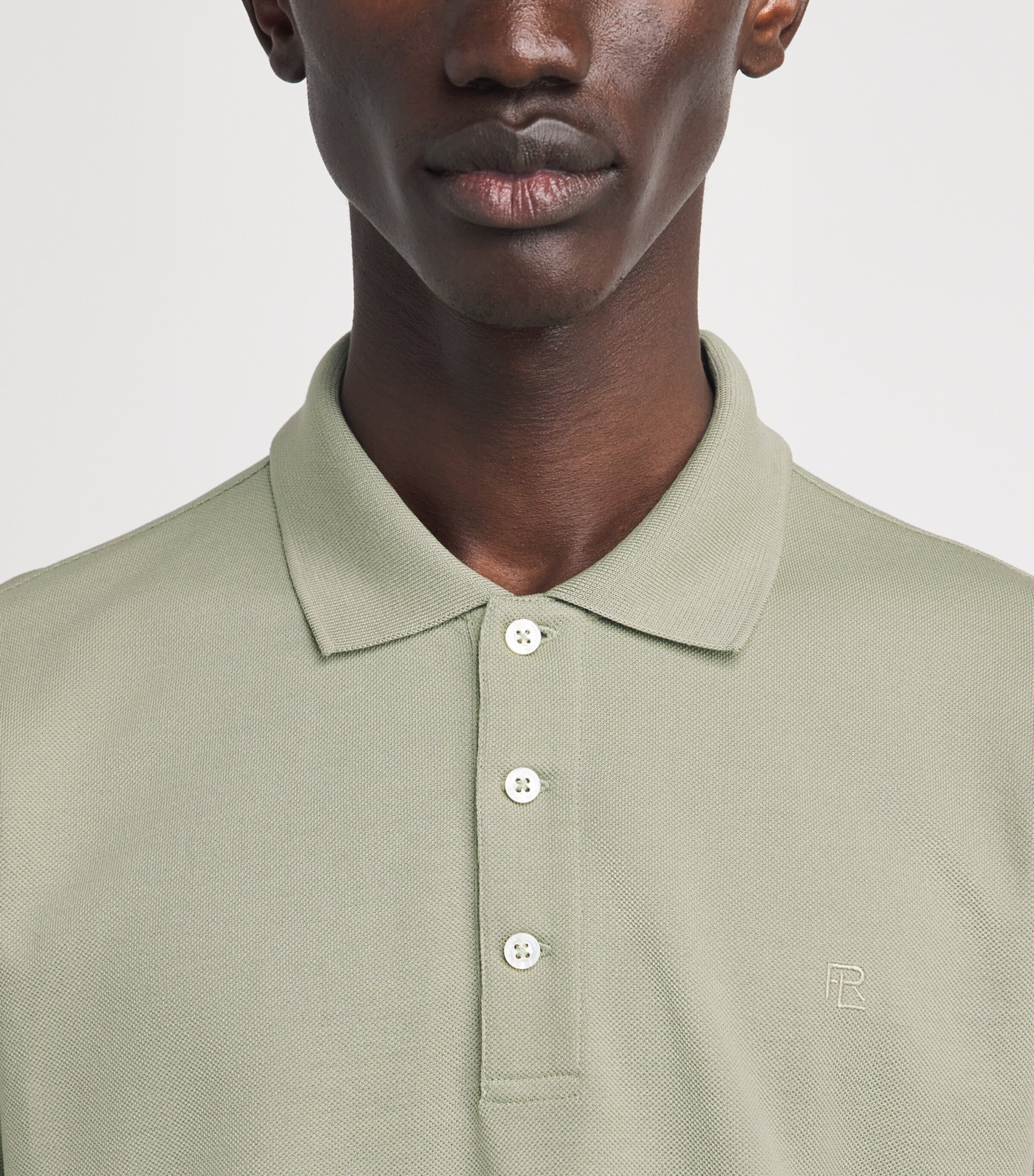 Ralph Lauren Purple Label Mens Cotton Logo Polo Shirt Green Image 3