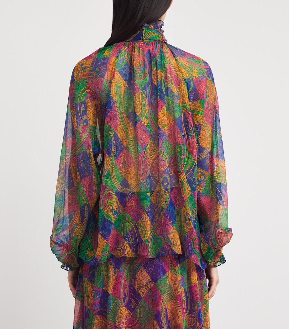 Silk Paisley Blouse X0854 Image 4
