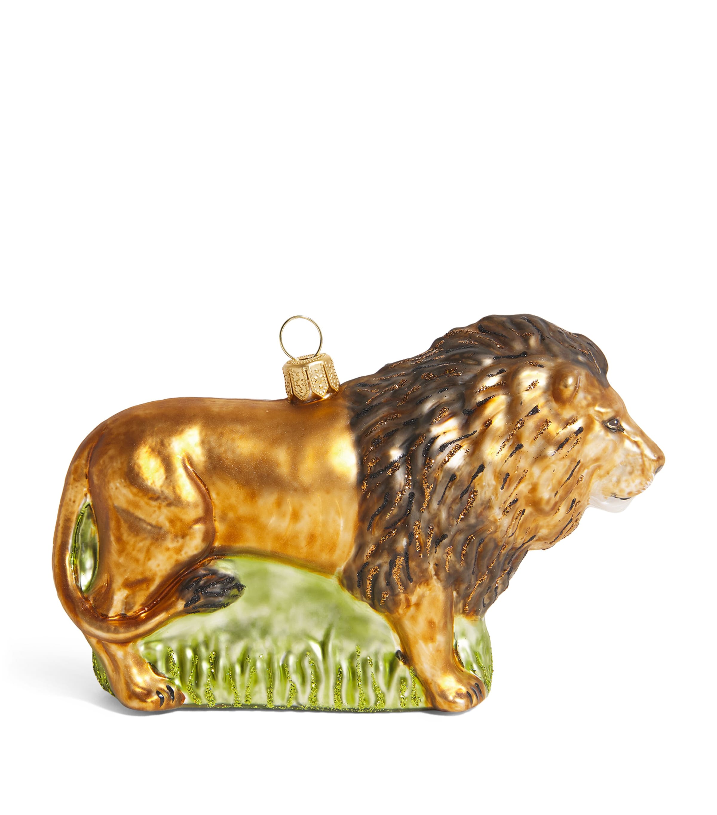 Harrods Glass Lion Ornament In Brown