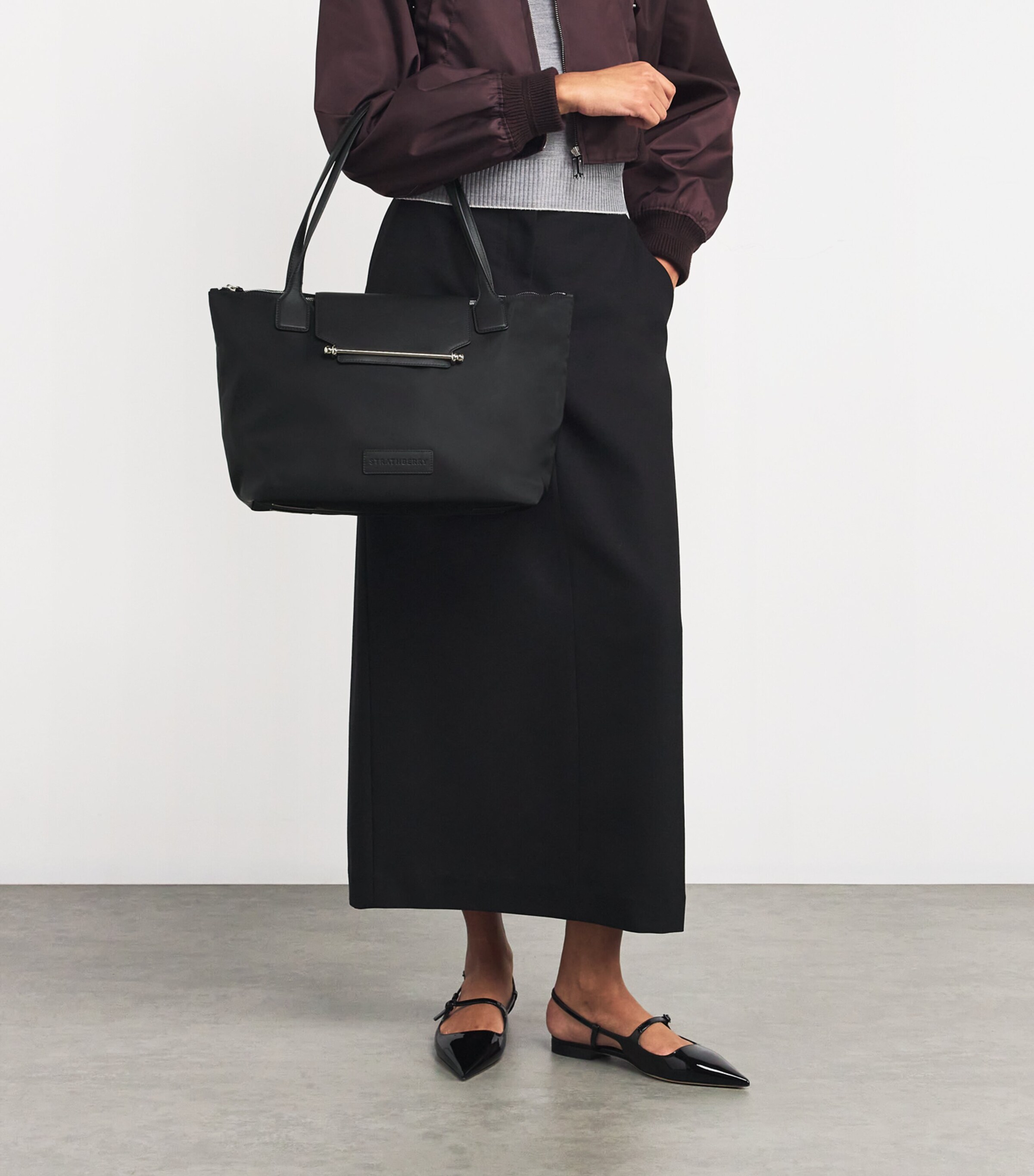 Strathberry Nylon Tote Bag Black Image 5