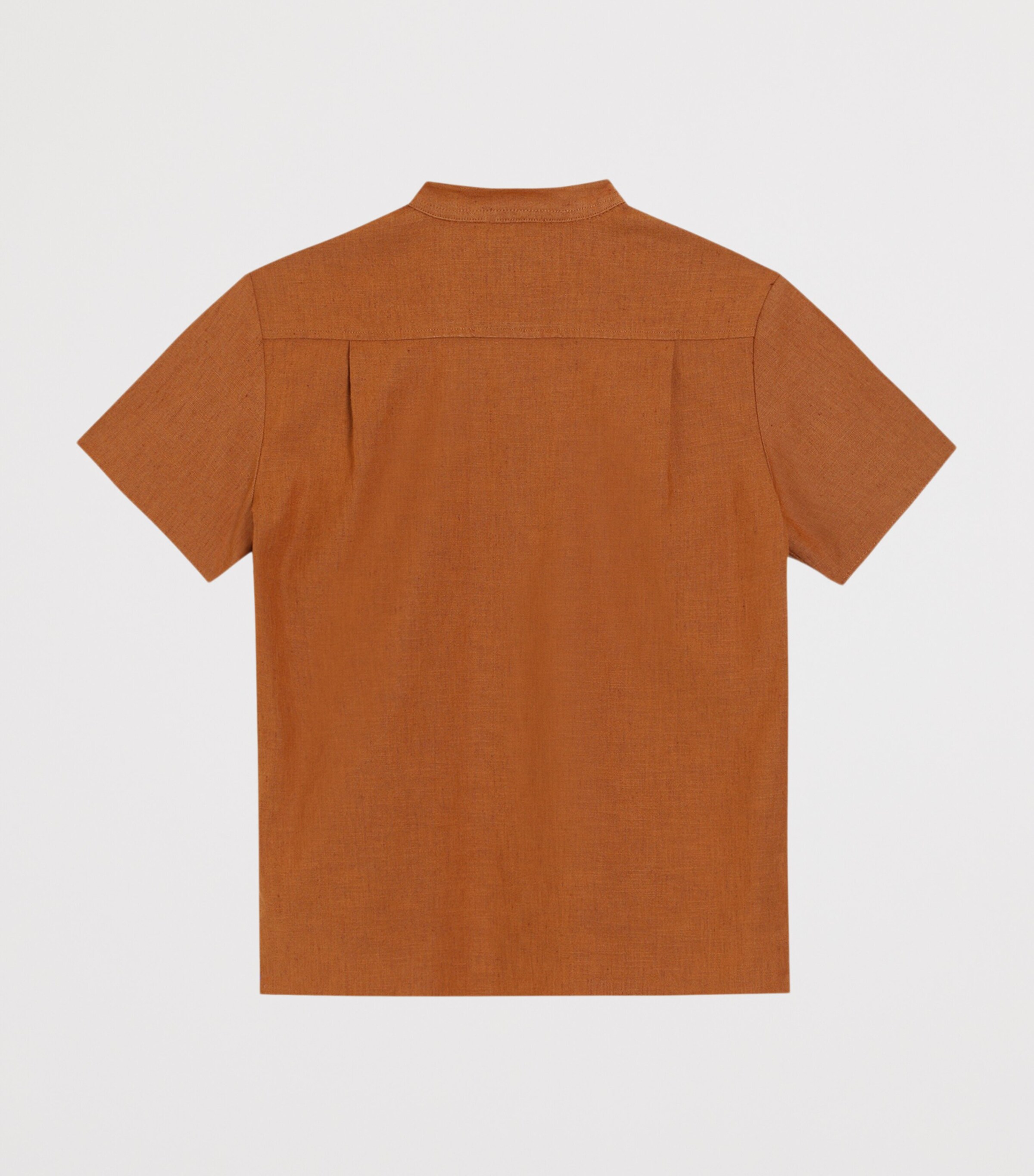 Dolce&Gabbana Kids Stand-Collar Short-Sleeve Shirt (8-12+ Years) Dark Camel Image 2