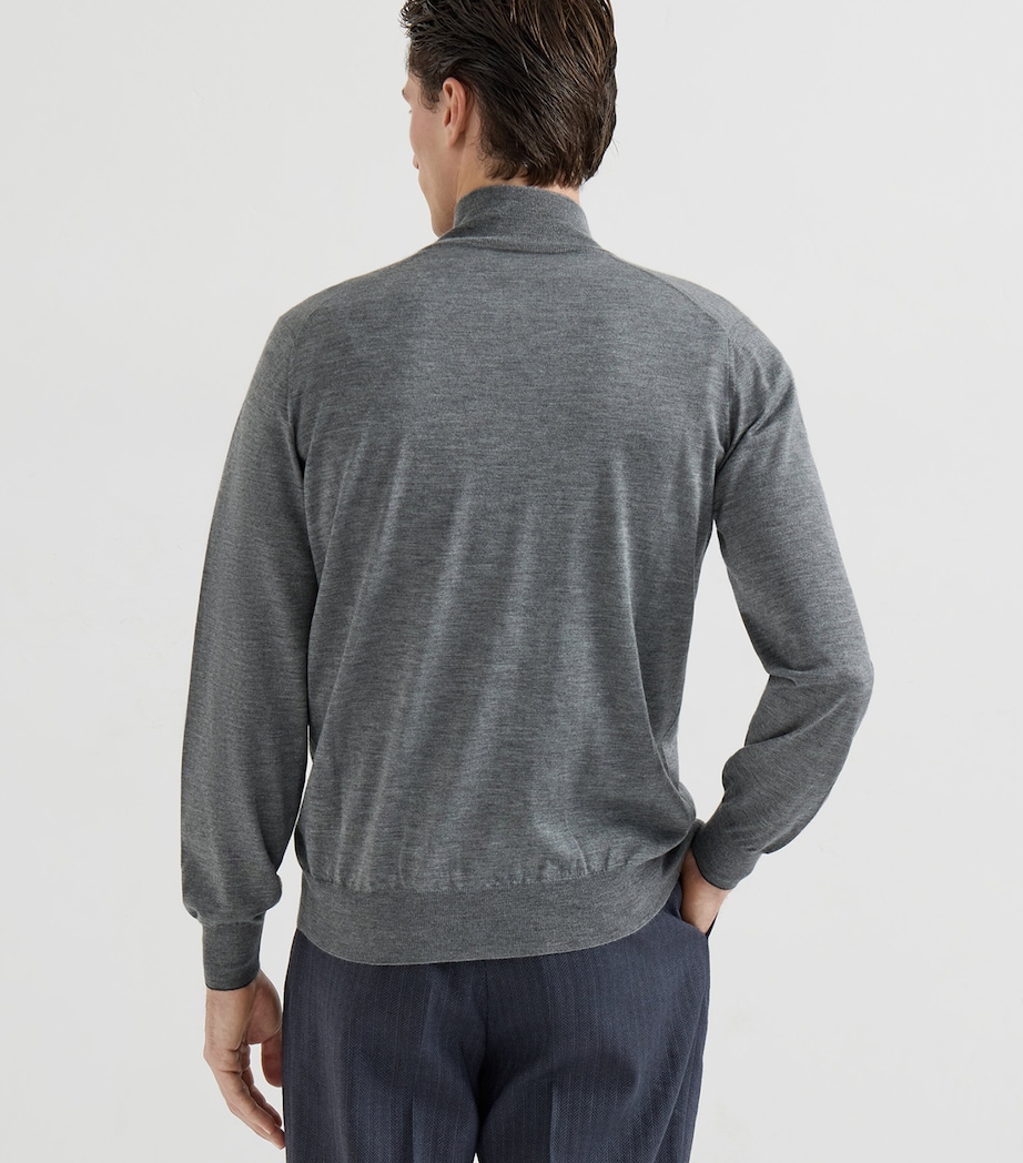 Brunello Cucinelli Mens Cashmere-Silk Cardigan Image 4