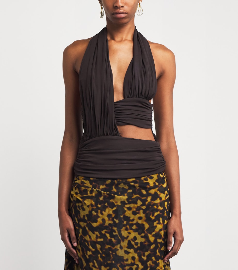 Jersey Draped Cummerbund Top ESPRESSO Image 3