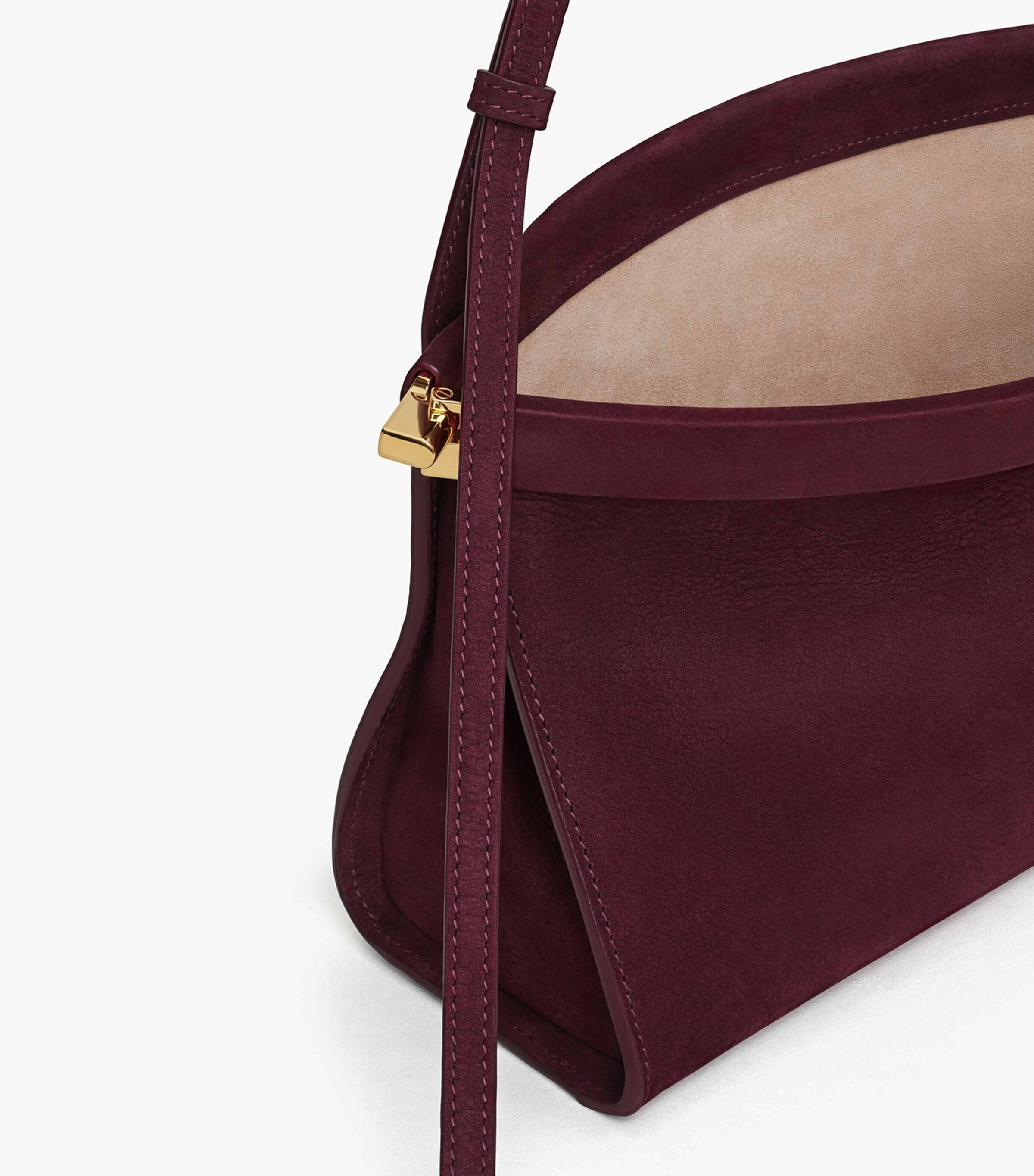 Medium Leather Le Click East West Shoulder Bag ROUGE GRENAT Image 4