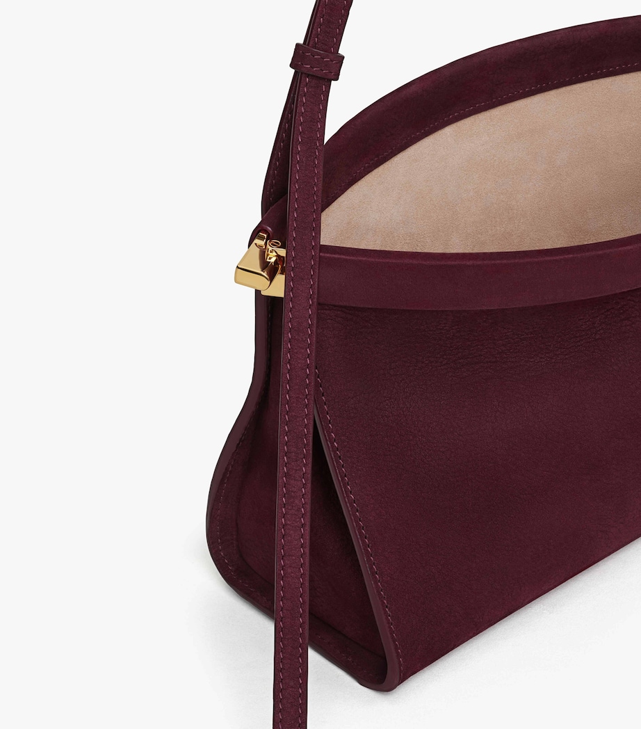 Medium Leather Le Click East West Shoulder Bag ROUGE GRENAT Image 4