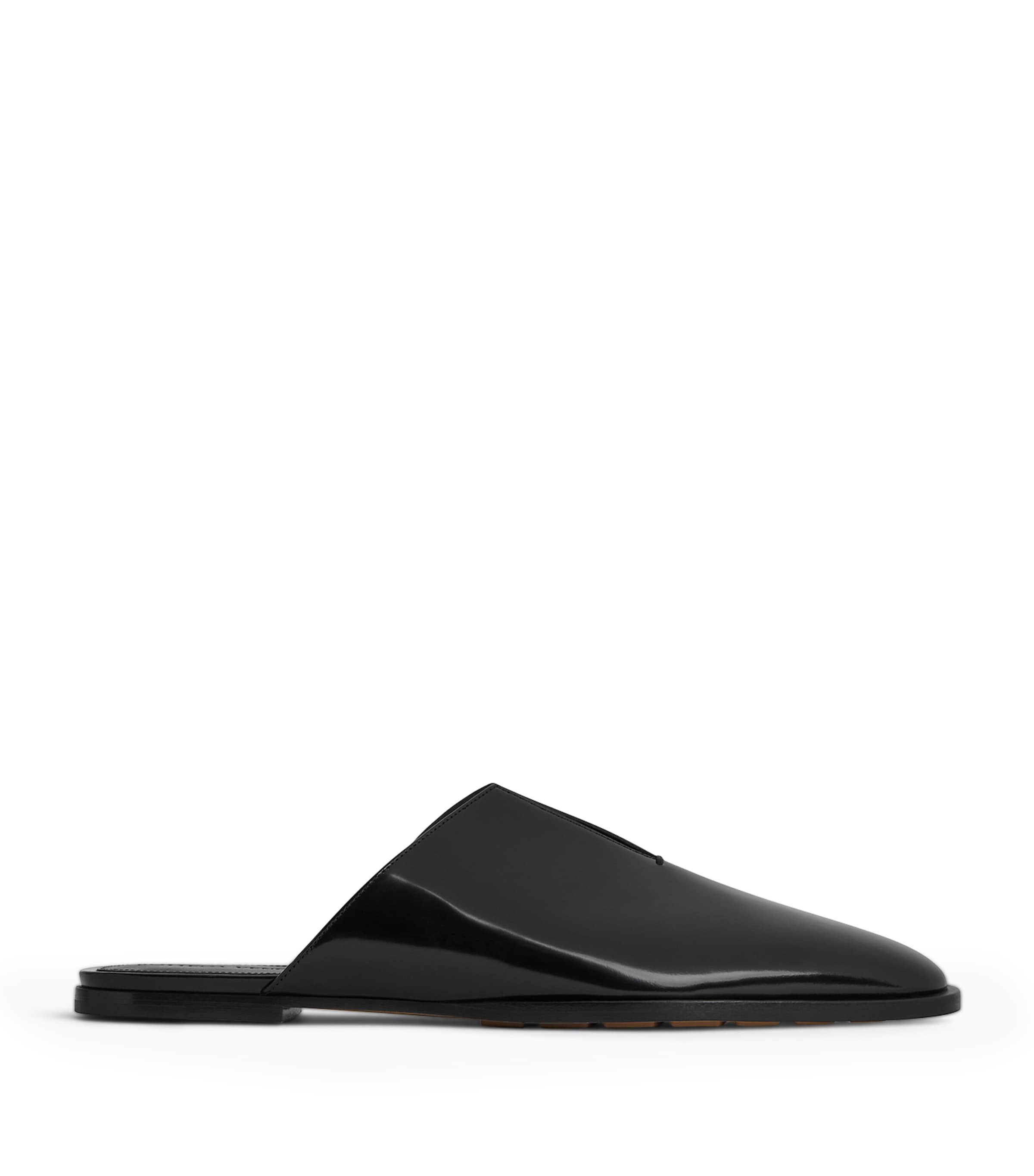 Shop Bottega Veneta Leather Cha-cha Slippers In Black