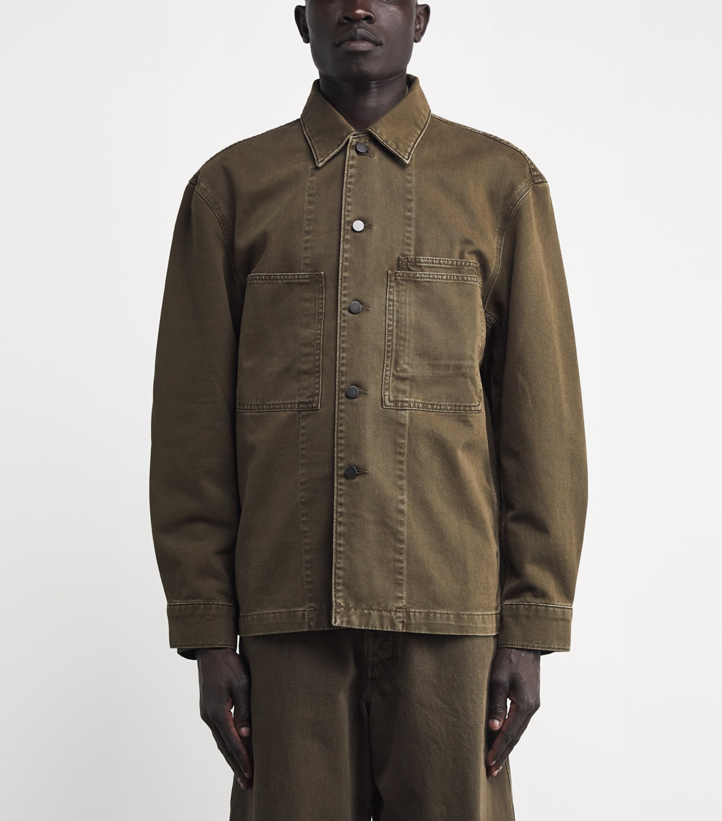 Lemaire Green Denim Overshirt | Harrods UK
