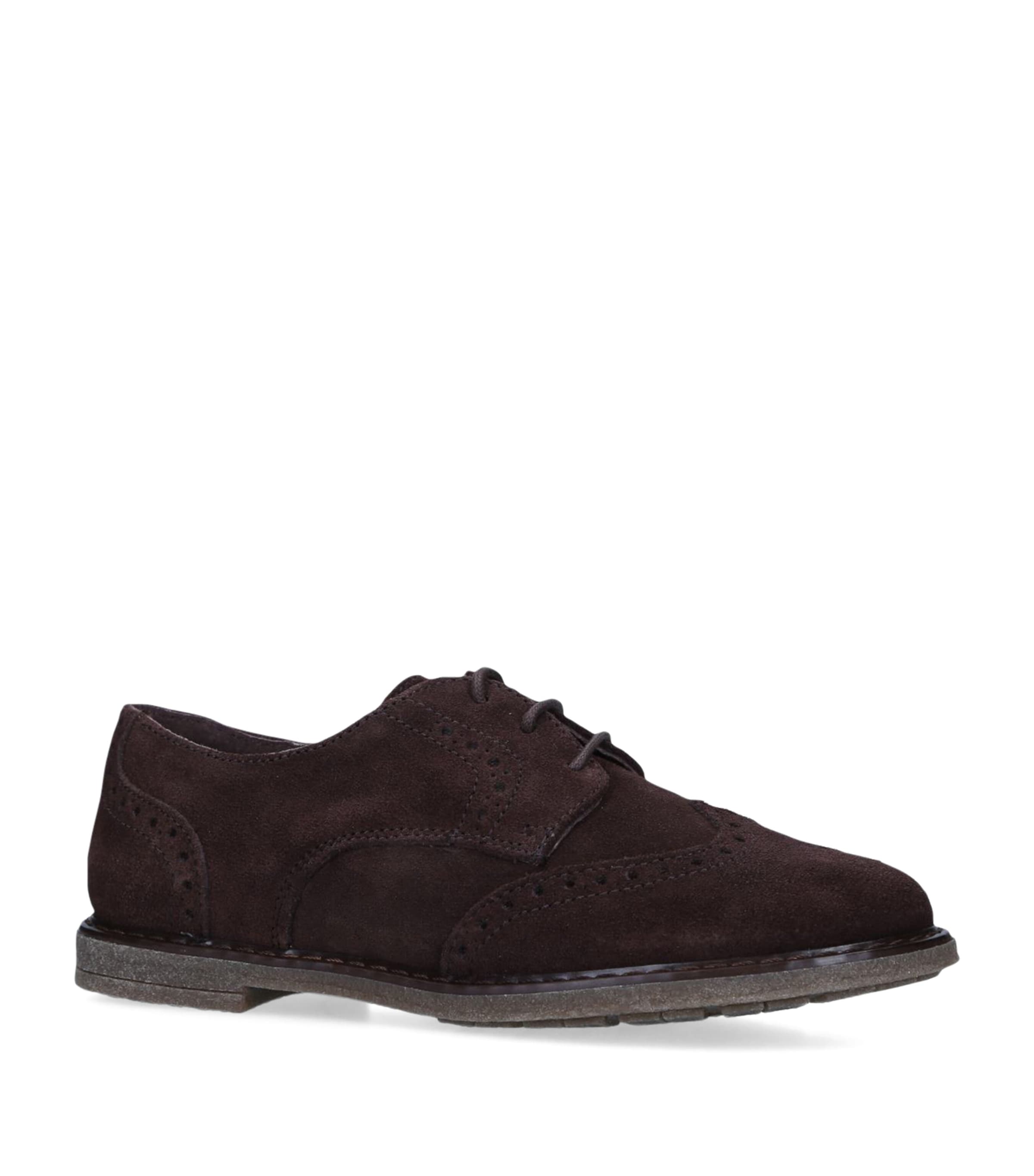 Papouelli Suede Arthur Brogues In Brown