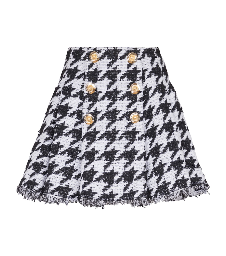 Tweed Pleated Mini Skirt GAB BLANC/NOIR Image 1