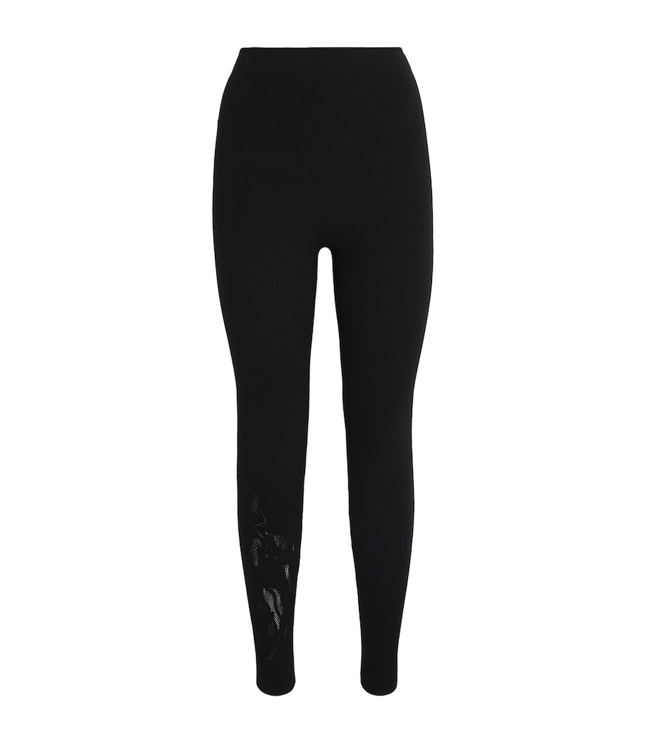 Net-Panel Rose Leggings 7005 BLACK Image 1