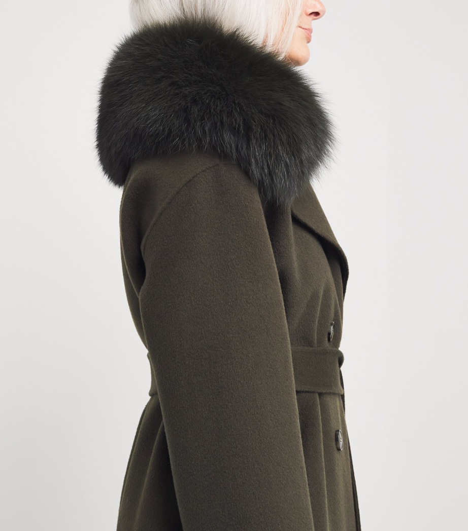 Fur-Trim Double-Breasted Coat A2108 Image 4