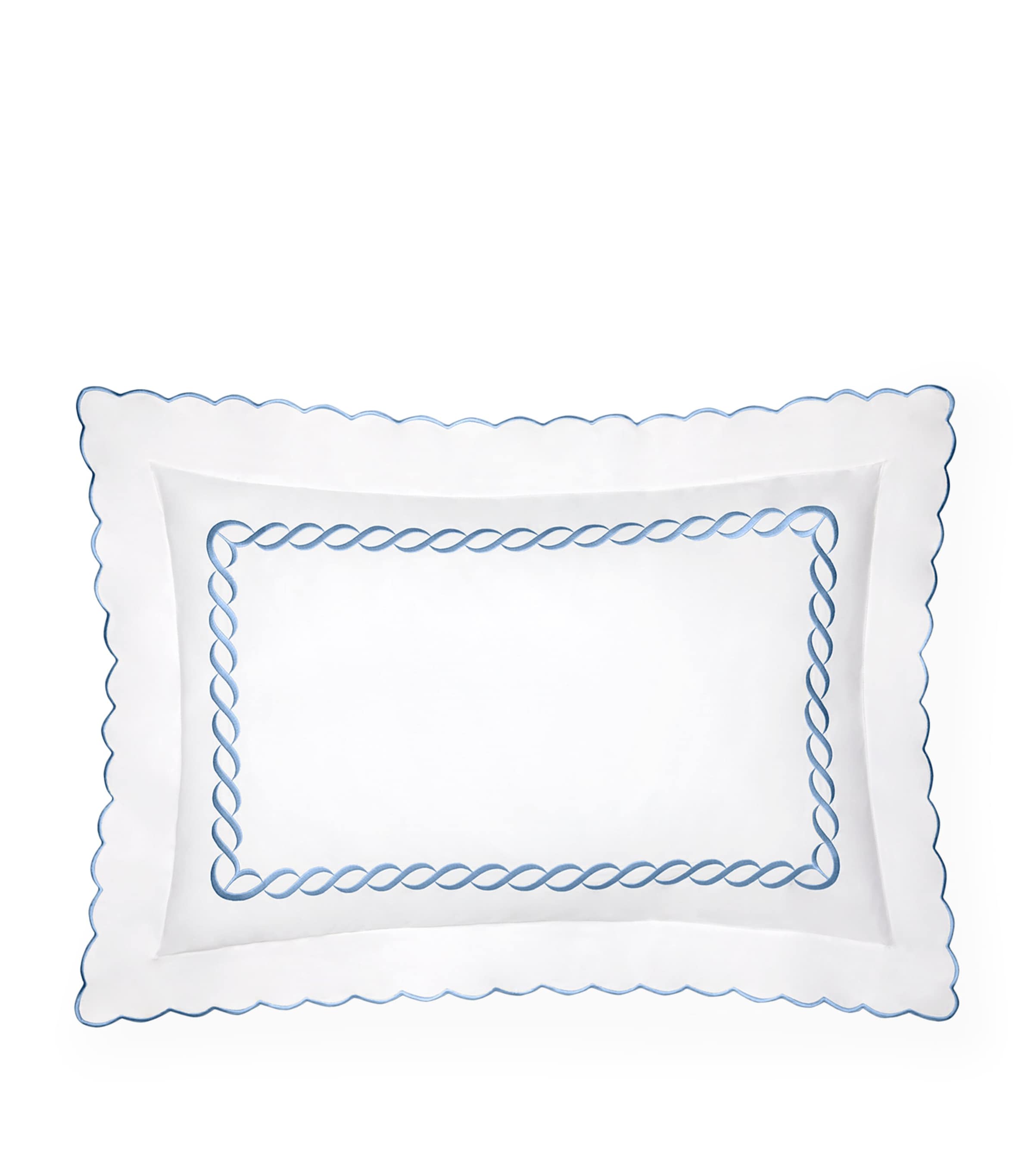 Pratesi Treccia Oxford Pillowcase In Blue