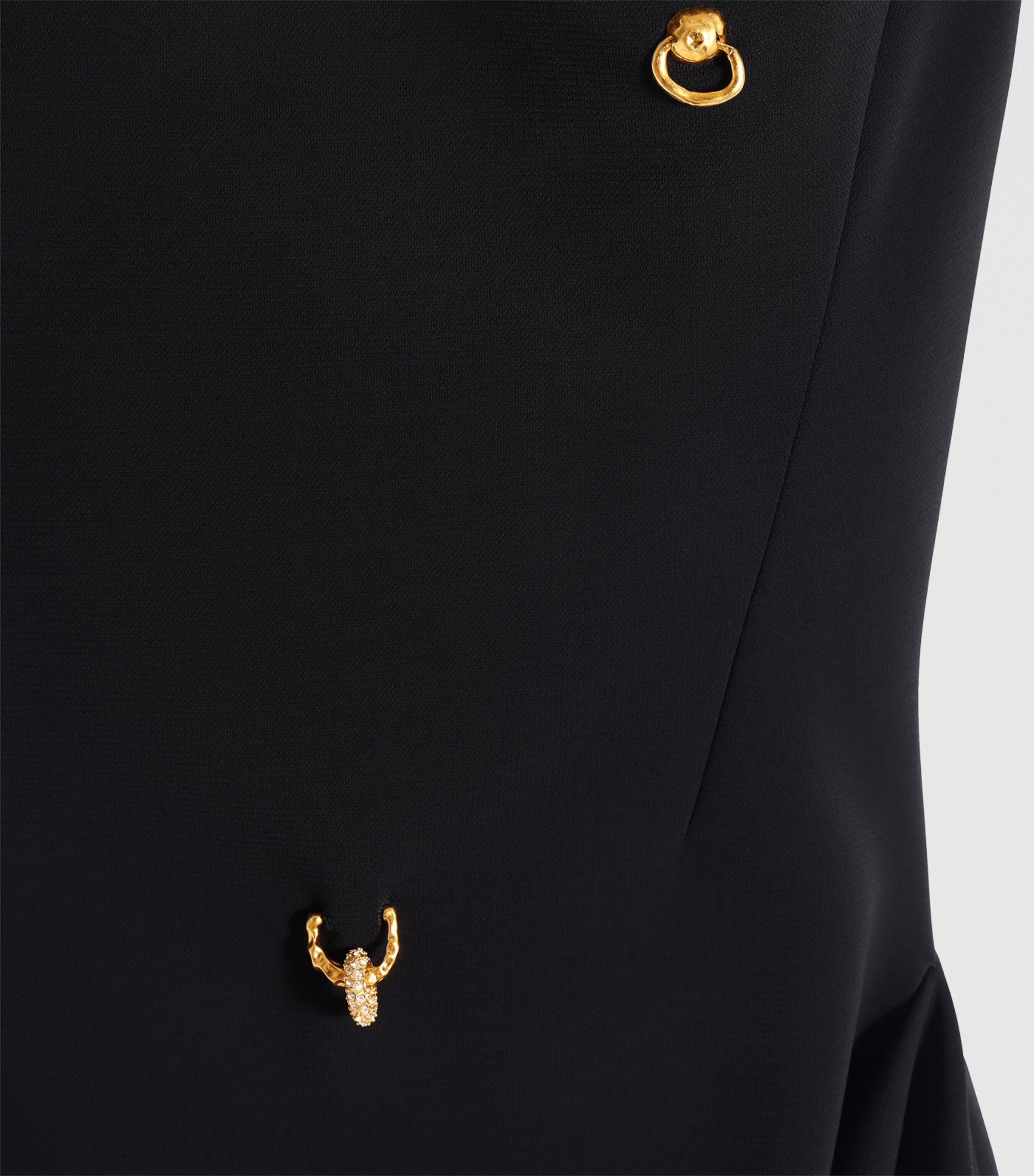 Asymmetric Thin Strap Mini Dress 999 BLACK Image 6