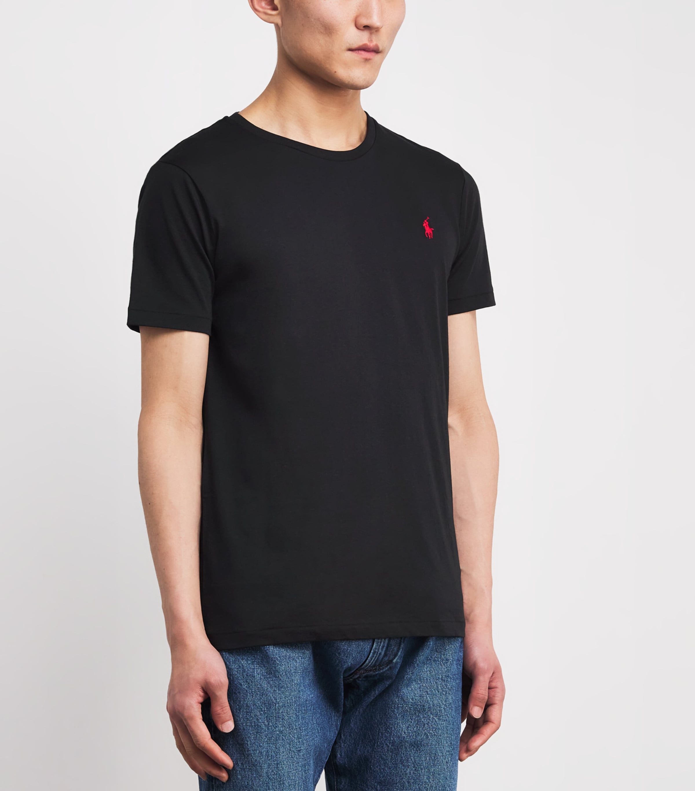 Cotton Slim-Fit T-Shirt RL BLACK Image 3