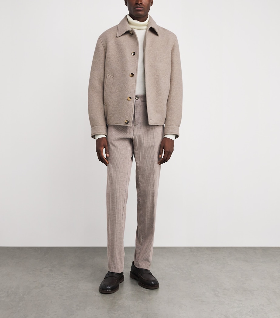 Agnona Mens Alpaca Pressed Spazzolino Overshirt Drk Beige Sesame Image 2