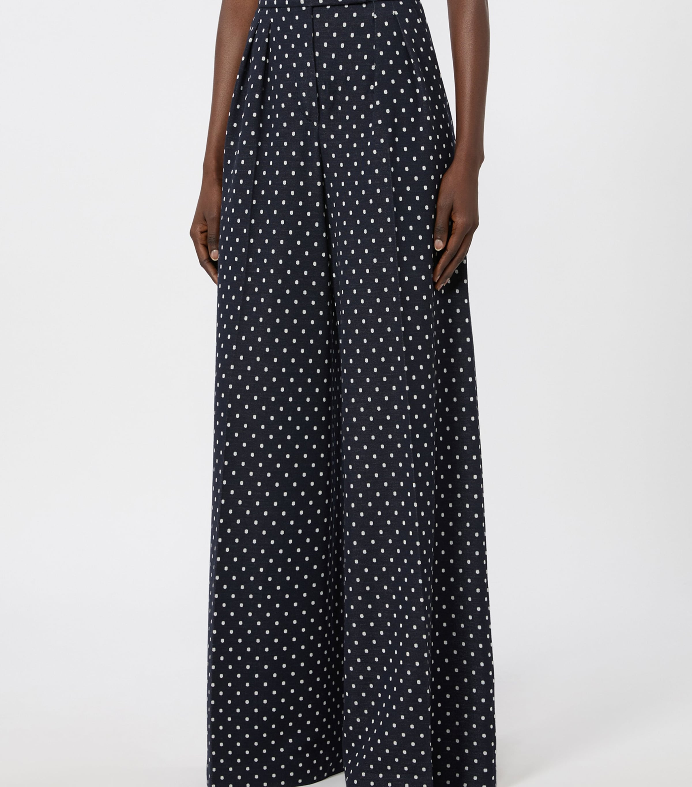 Max Mara Womens Polka Dot Wide-Leg Trousers Ultramarine Image 3