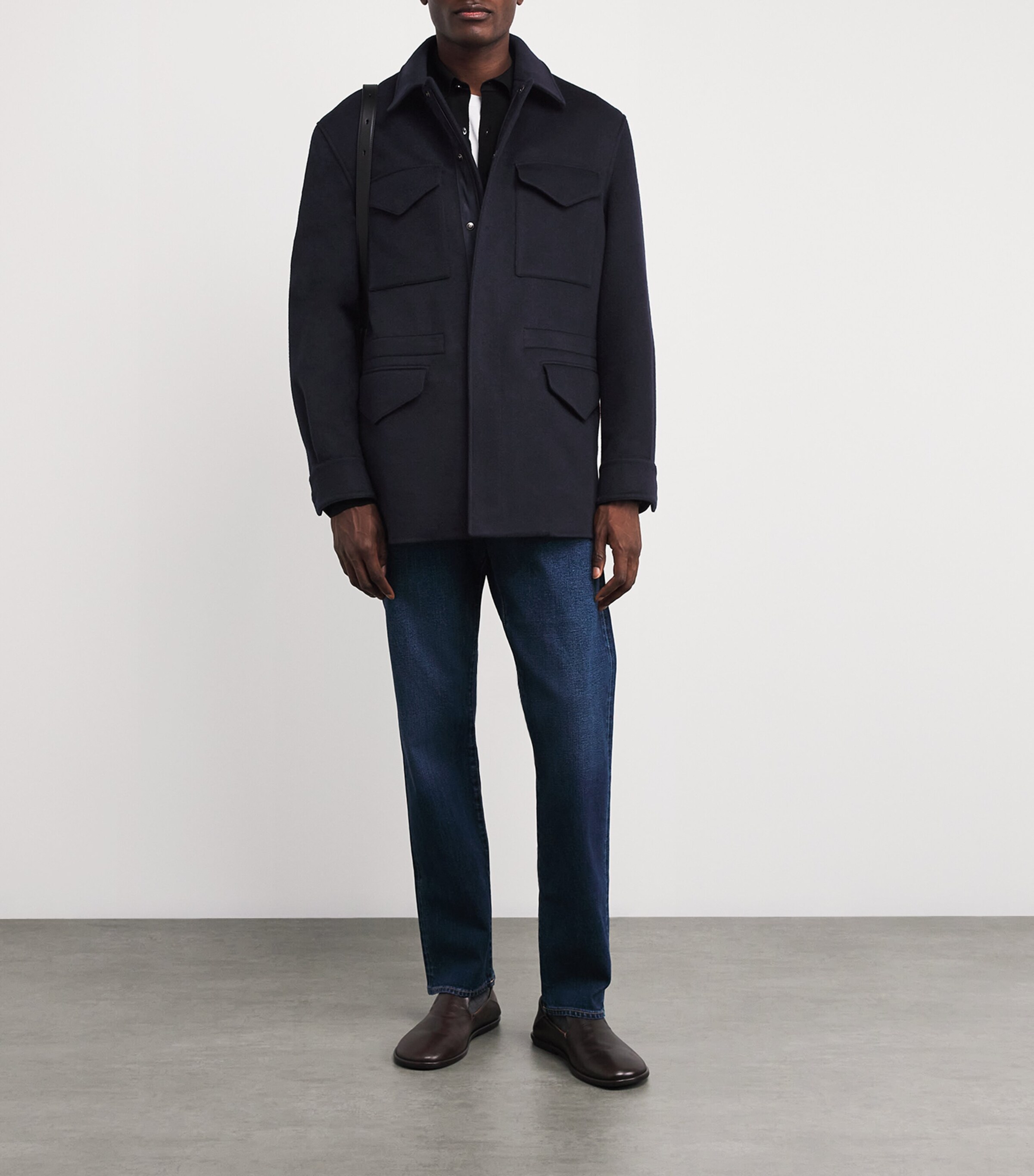 Ralph Lauren Purple Label Mens Wool-Cashmere Ripley Jacket Clscs Chairman Navy Image 2