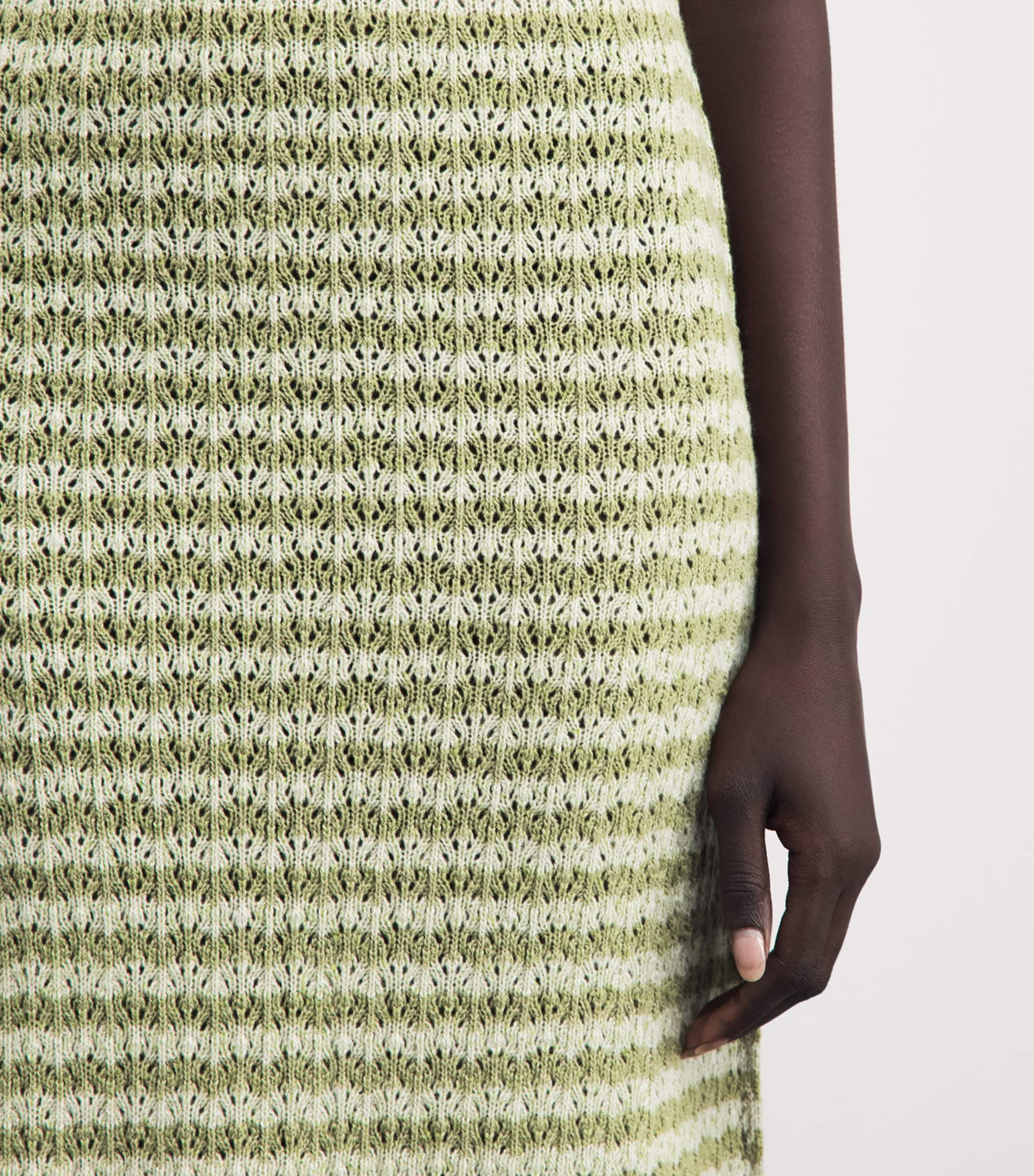 Barrie Womens Cashmere Stripe Midi Dress Chntily/drk Mlt Image 6