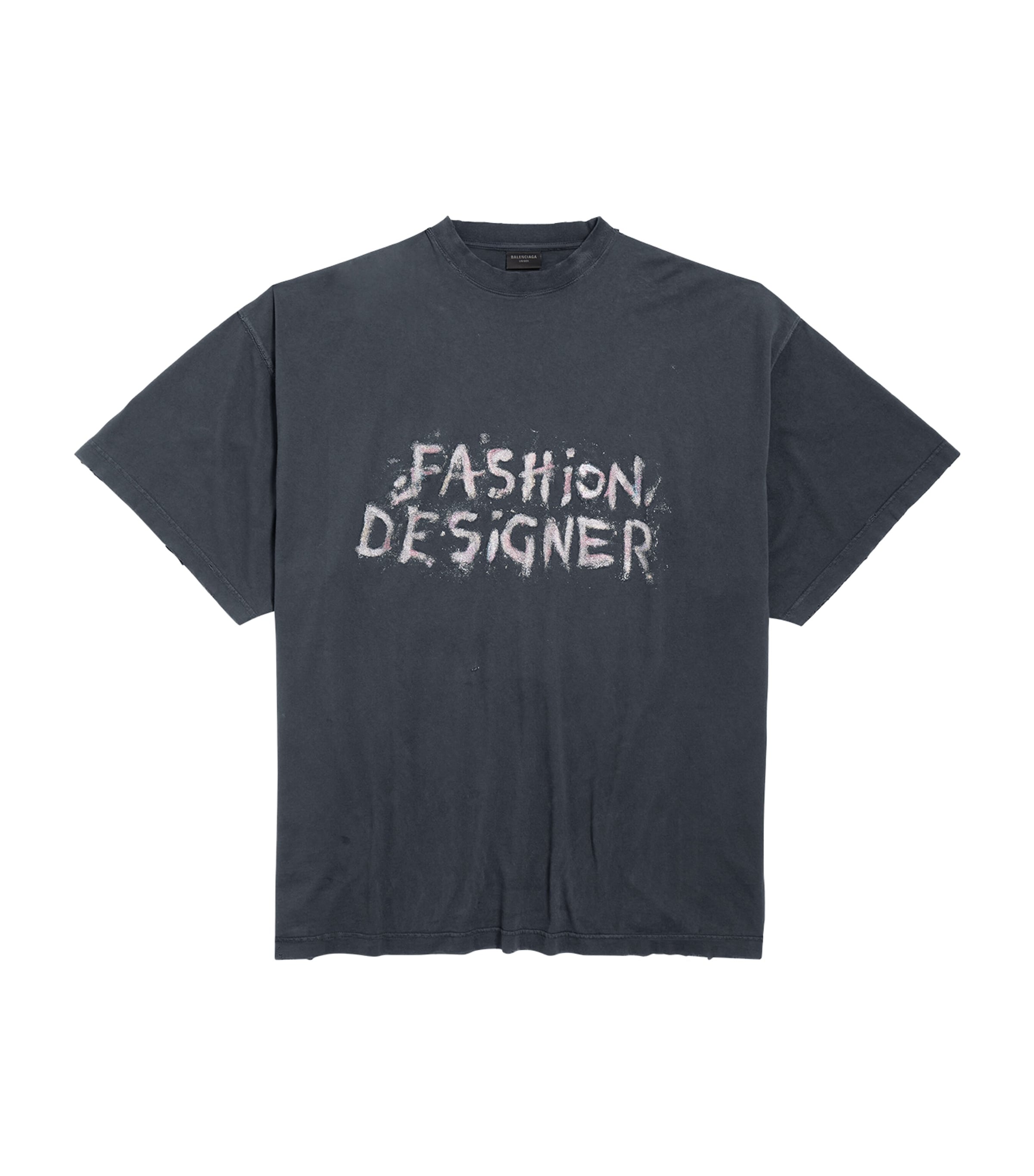 Balenciaga Oversized Painted Logo T-shirt In Black