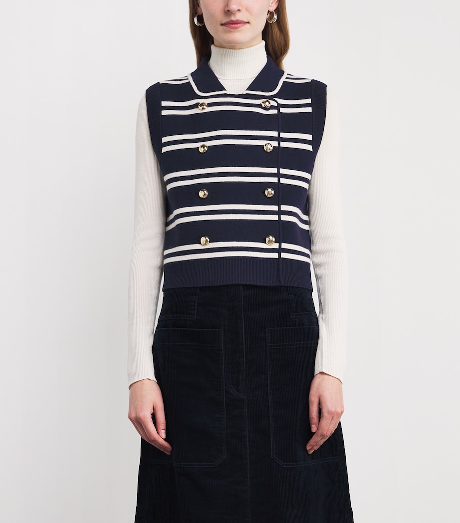 Stripe Sleeveless Cardigan DUAL-COLOR Image 3