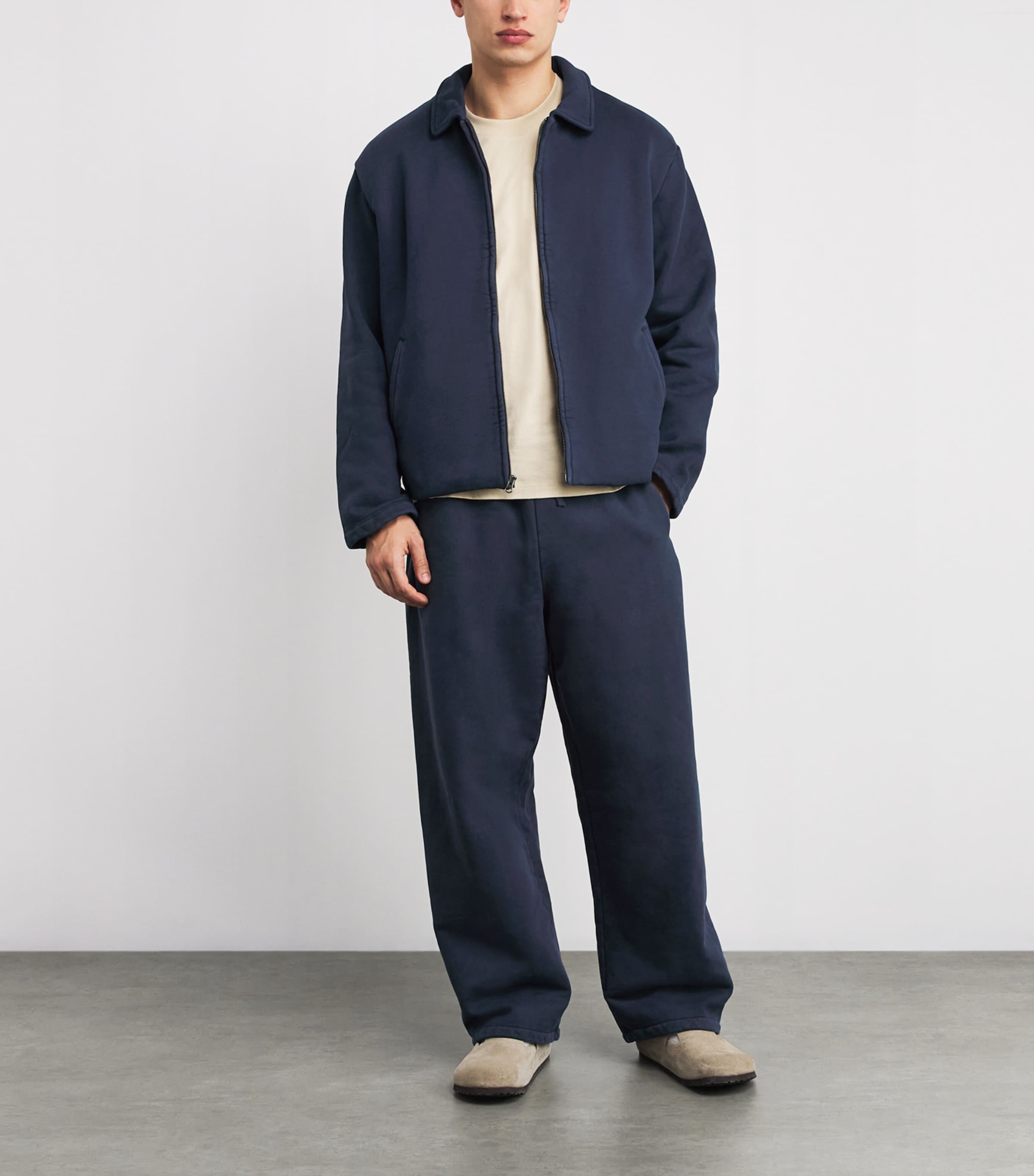 Cotton Sherpa-Lined Jacket NAVY Image 2