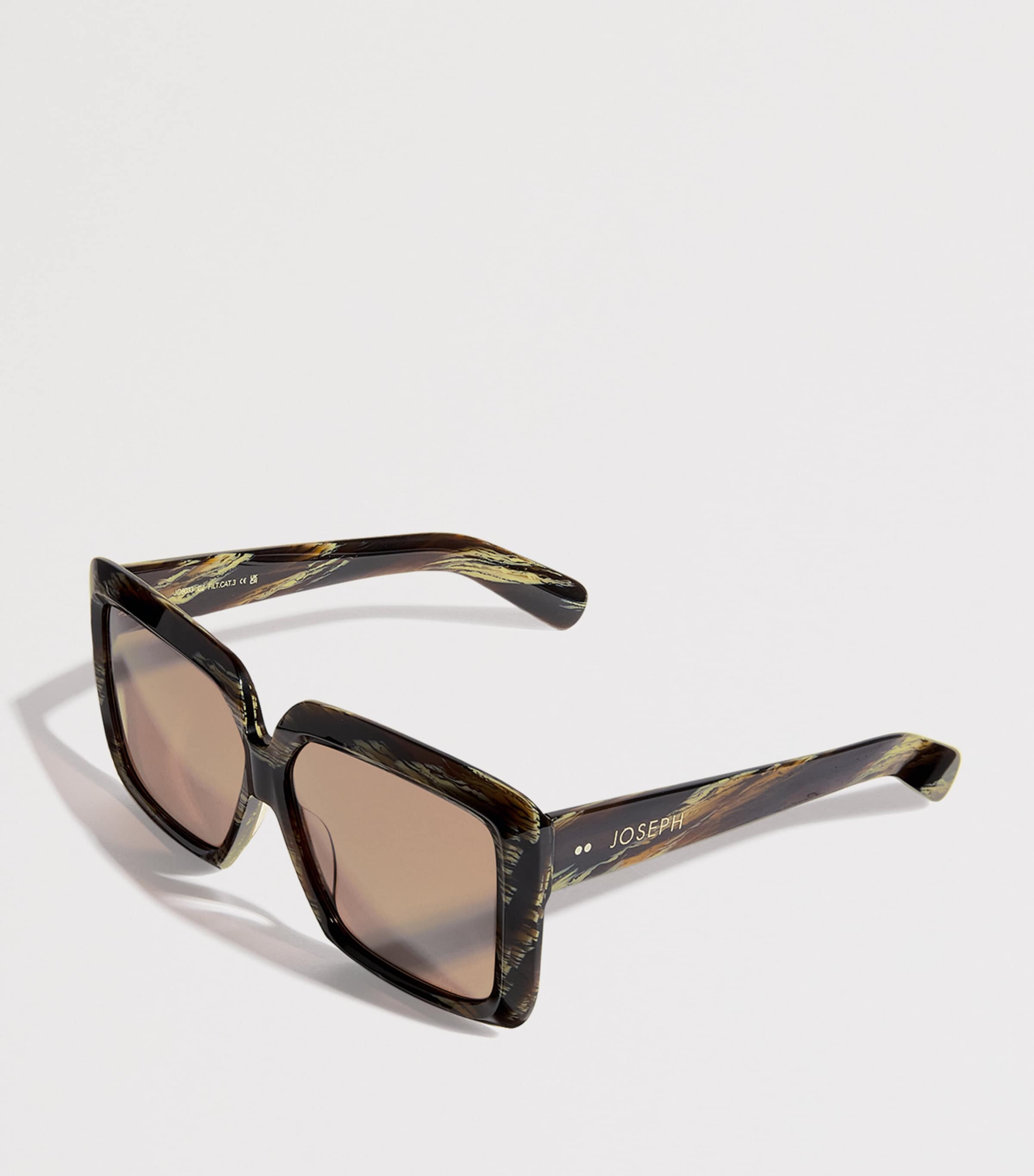 Tortoiseshell Square Sunglasses EBONY Image 2