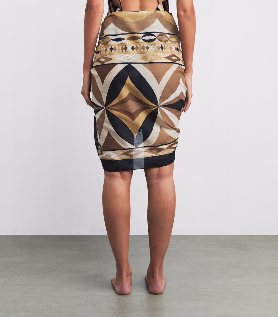 Cotton Collane Print Sarong 027/BLACK GOLD Image 4