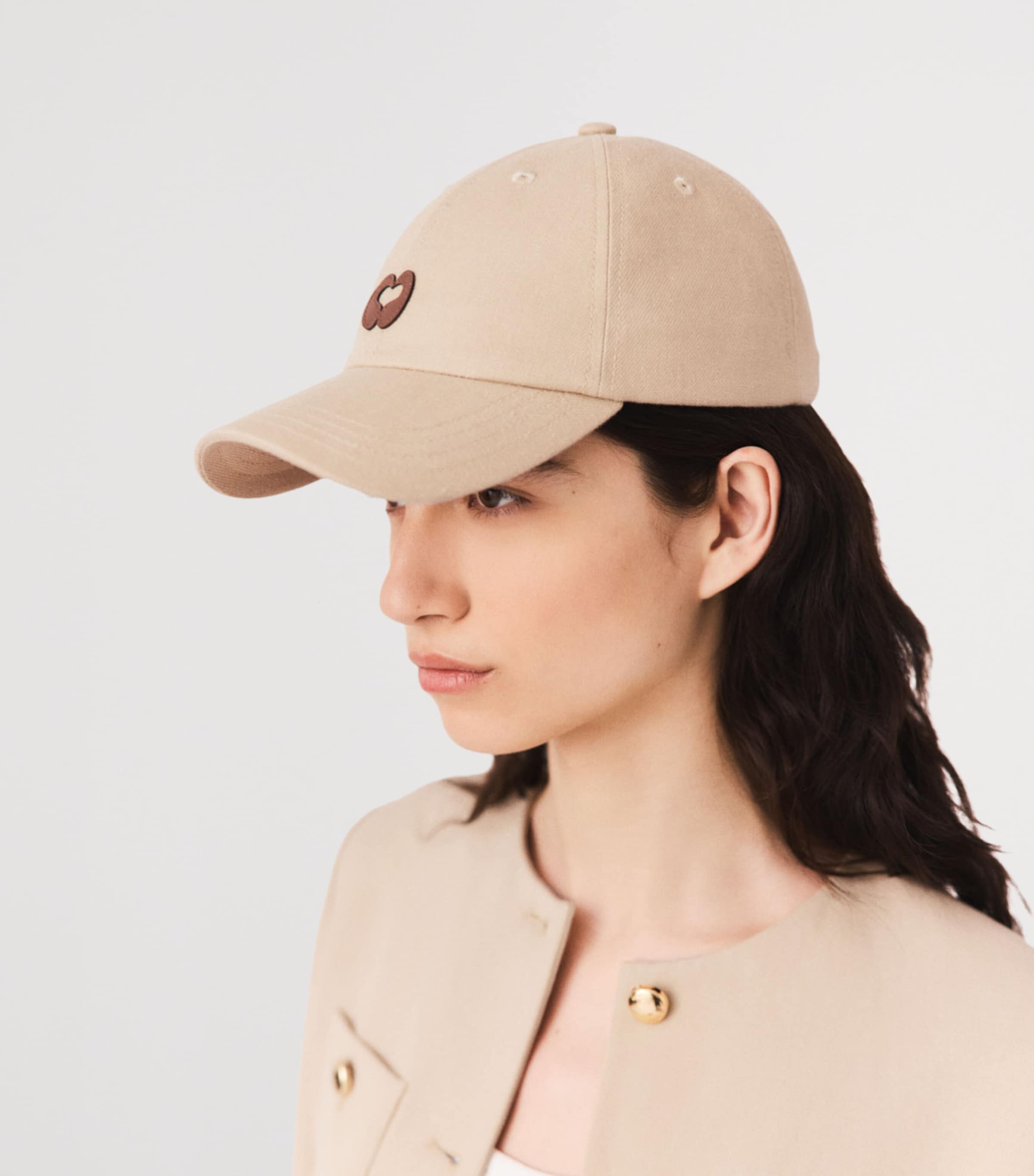 Maje Logo Baseball Cap Beige Image 9