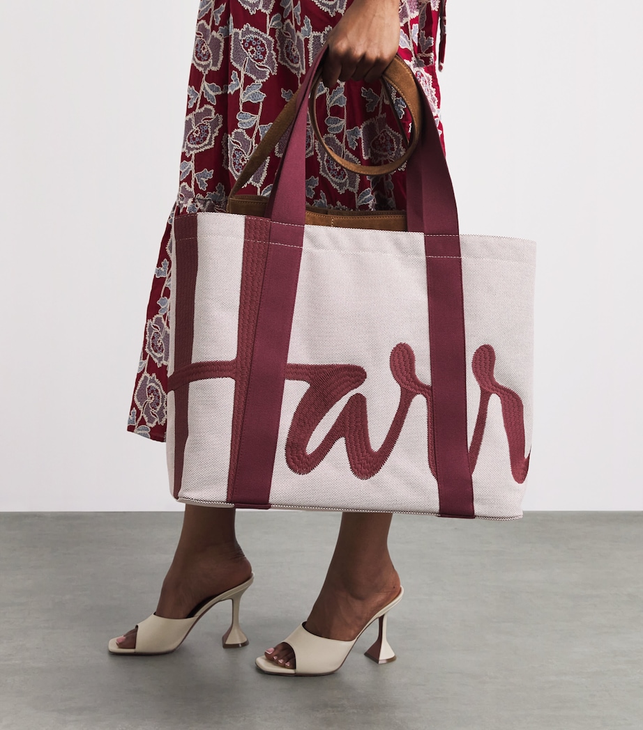 Harrods Medium Logo Tote Bag Neutral Image 2
