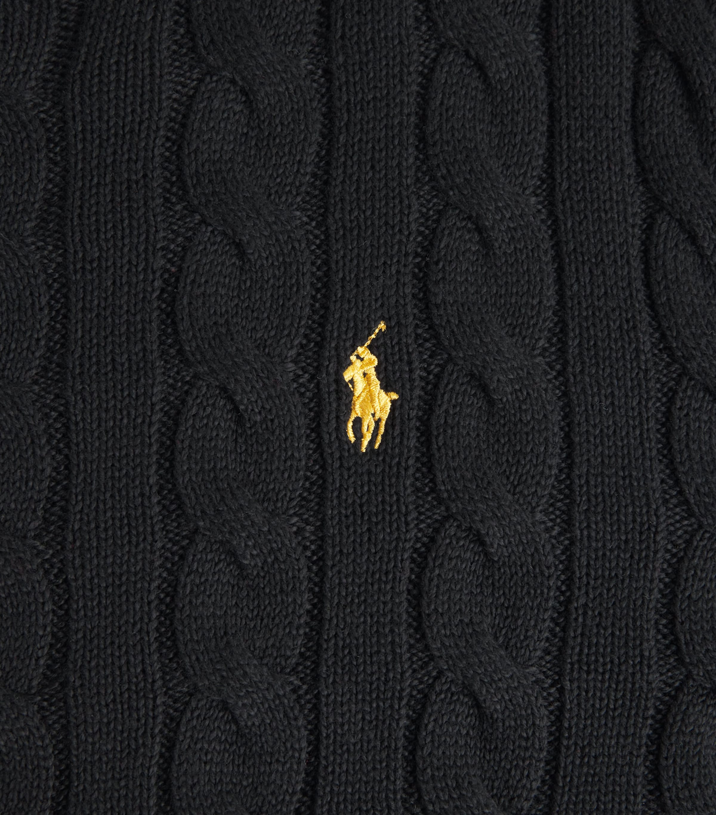 Cotton Cable-Knit Sweater BLACK Image 5