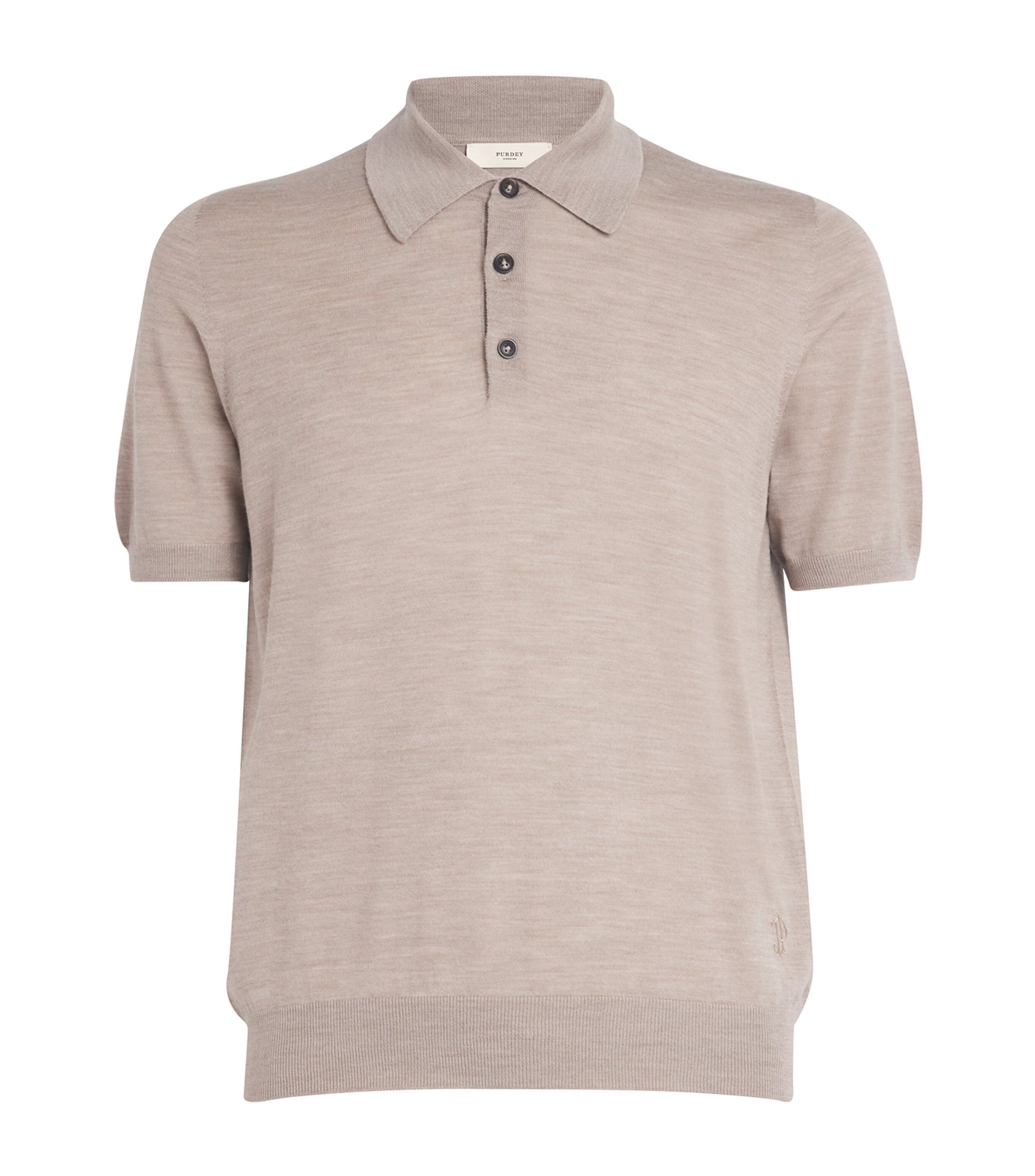 Wool Polo Shirt TAUPE Image 1