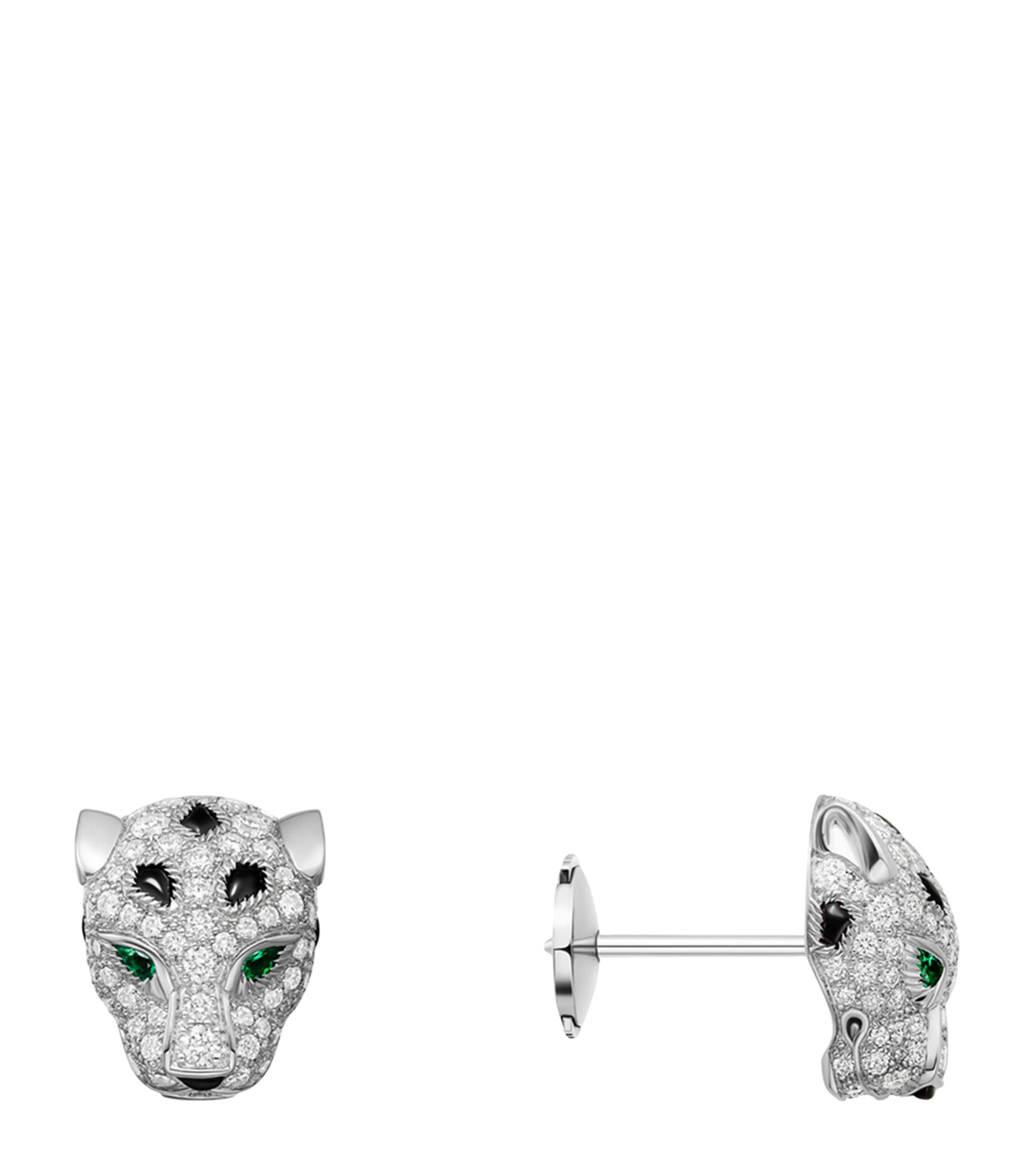 White Gold, Diamond, Emerald and Onyx Panthère de Cartier Earrings WHITE GOLD Image 1