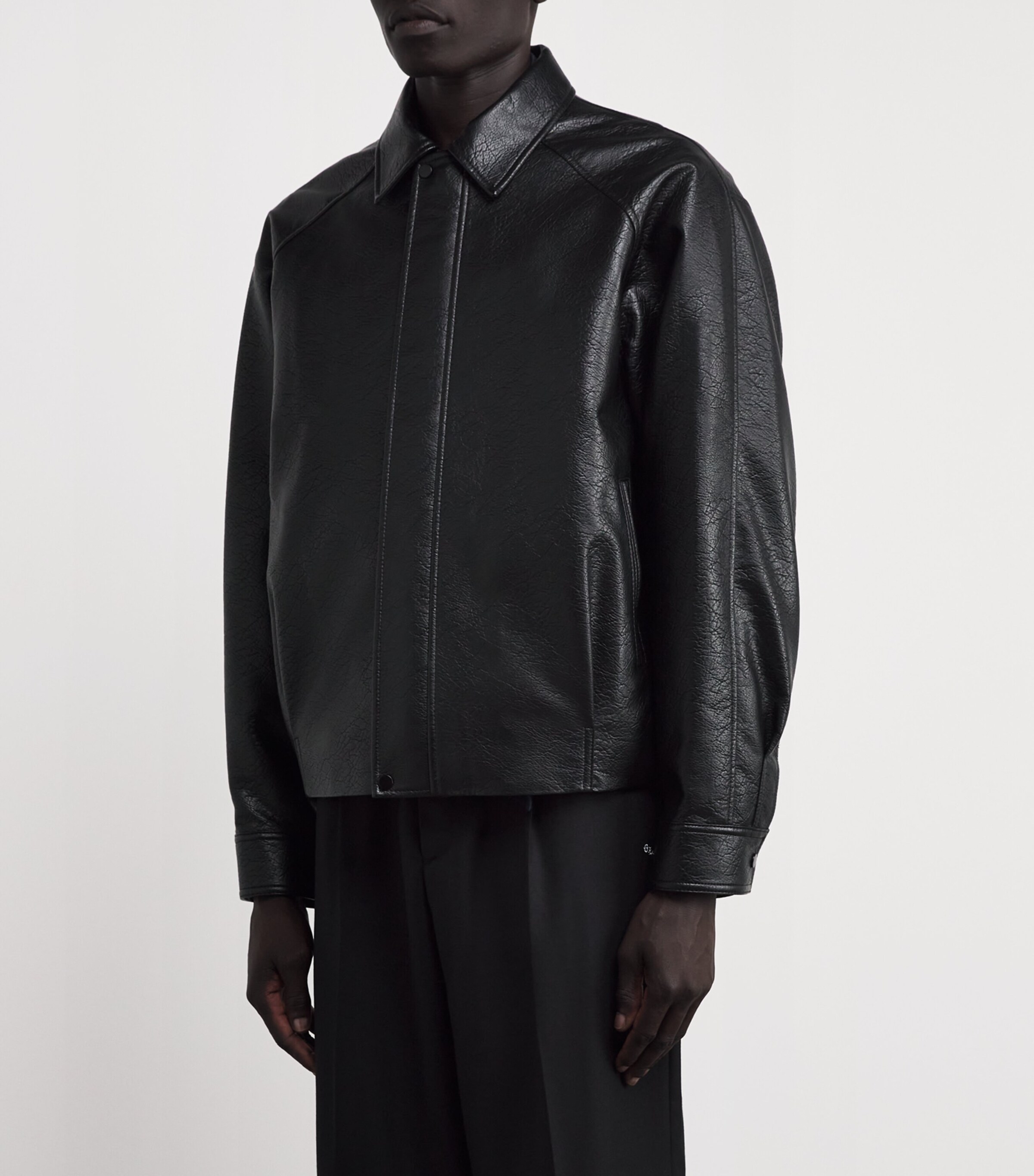 Le 17 Septembre Mens Faux Leather Jacket Black Image 3