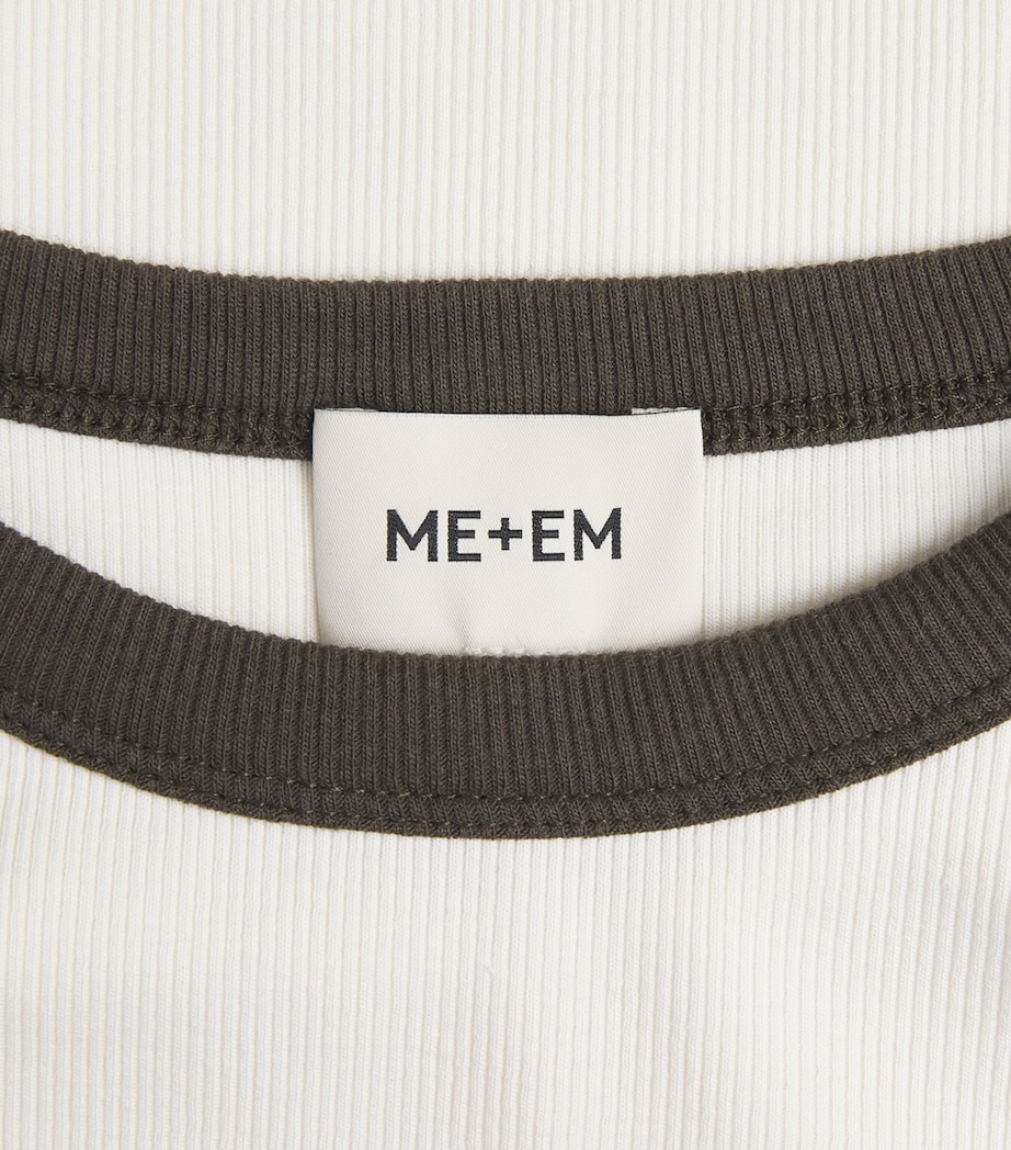 ME+EM Womens Slim Baseball Top Autumn Ivory/olive Image 6