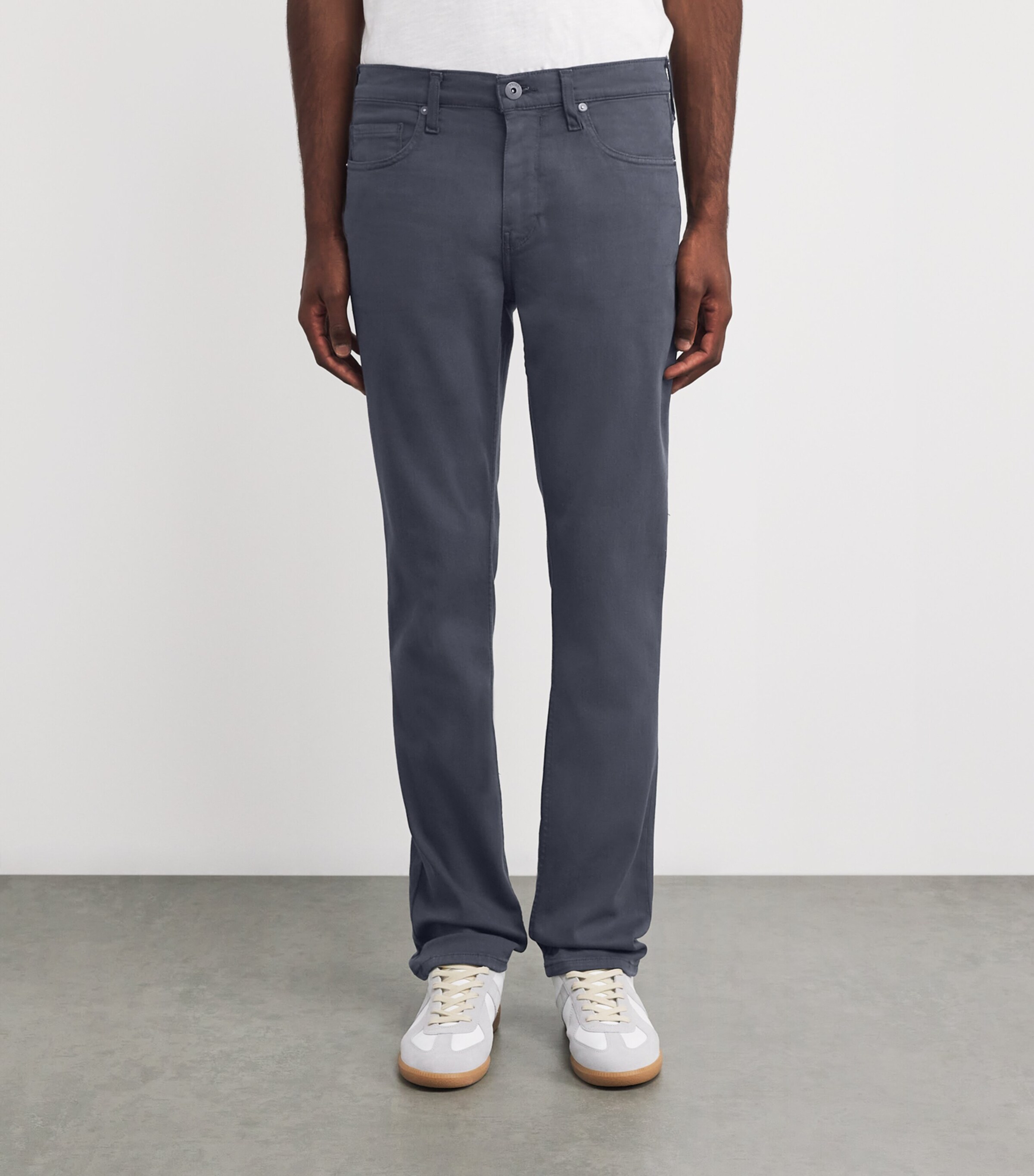 PAIGE Mens Stretch-Denim Federal Jeans Pewter Stone Image 3
