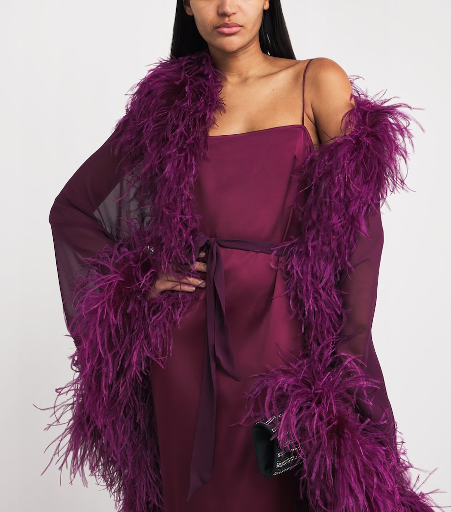 Chiffon Feather Vedette Maxi Dress PLUM Image 6