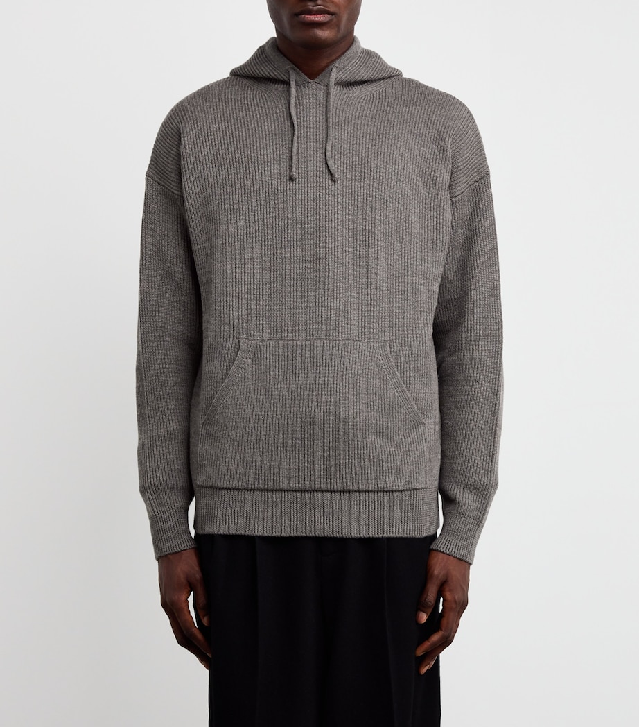 Virgin Wool Knitted Hoodie 260 NOCE Image 3