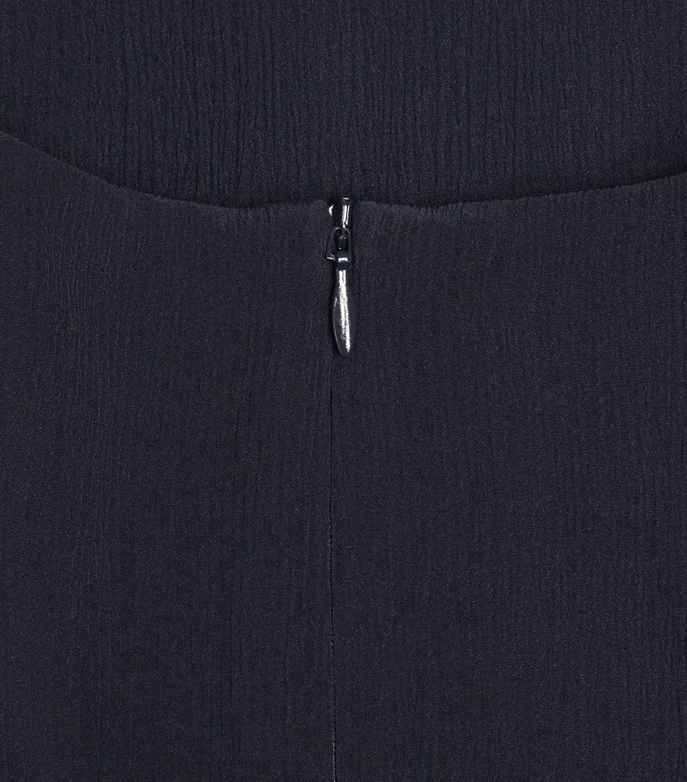 Silk Shirred Midi Dress DARK NAVY Image 5