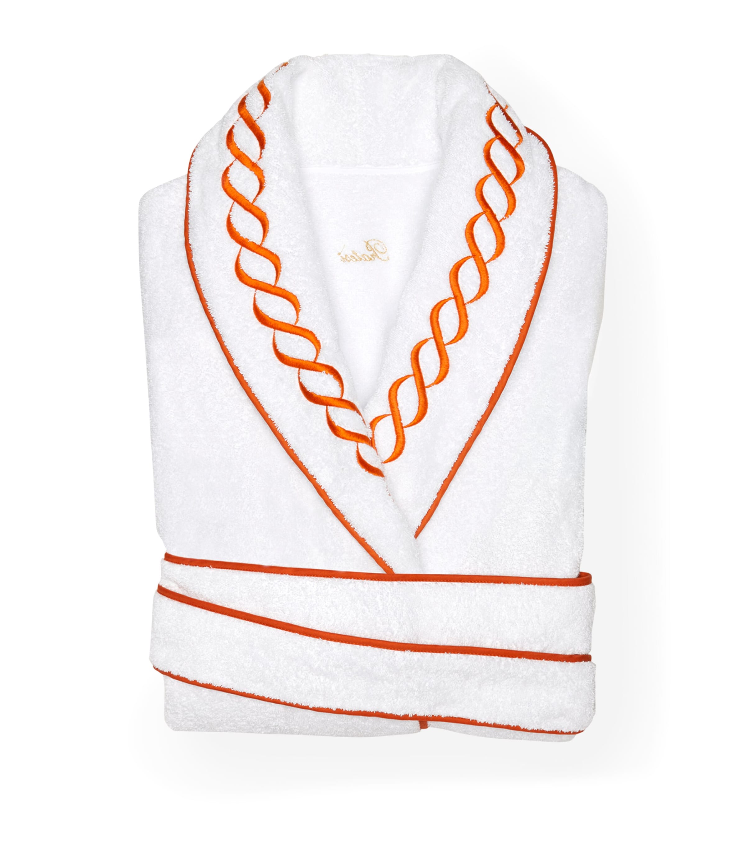 Pratesi Cotton Treccia Bathrobe In Orange