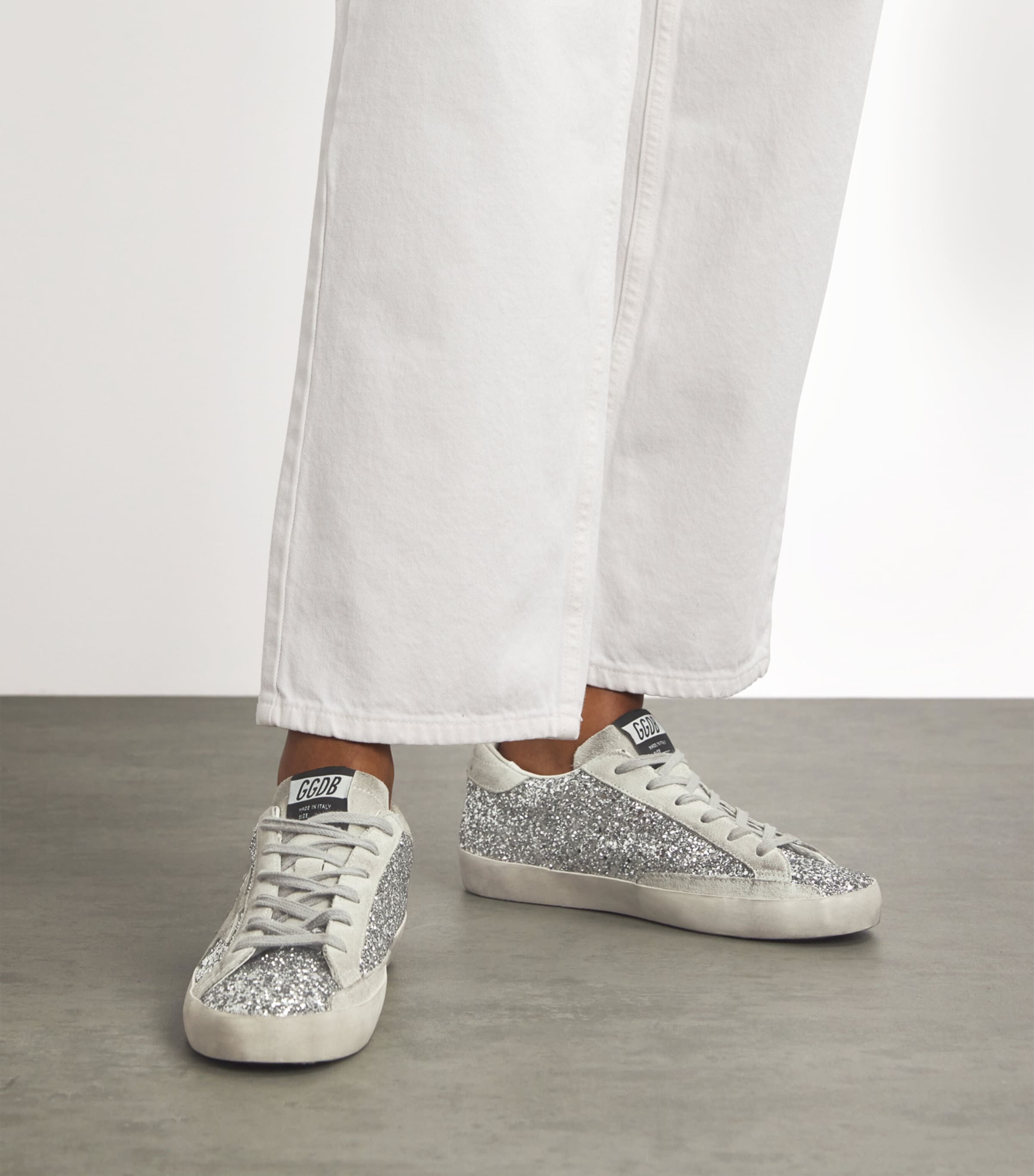 Golden Goose Silver Glitter Super-Star Sneakers | Harrods US Golden Goose Silver Glitter Super-Star Sneakers | Harrods US