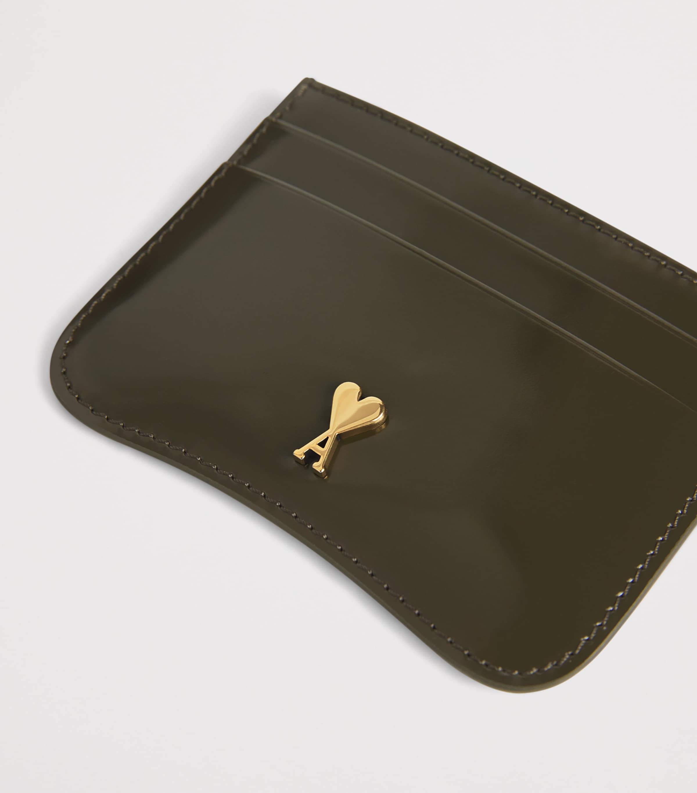 Patent Leather Logo Card Holder KAKI FONCE Image 3