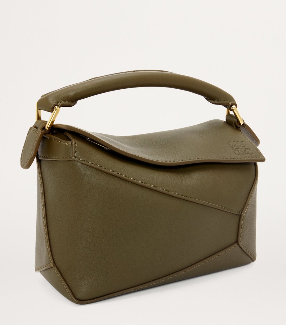 Mini Leather Puzzle Edge Top-Handle Bag DARK KHAKI GREEN Image 2