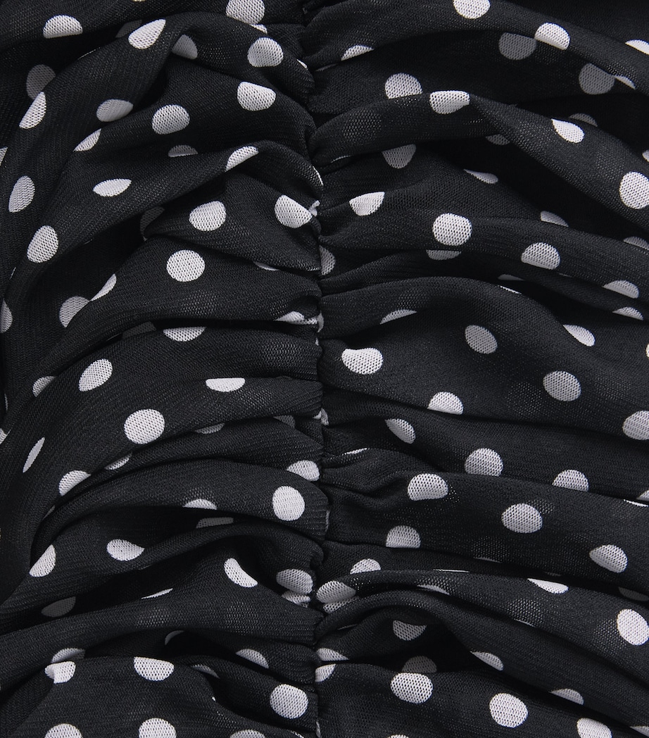 Patou Womens Polka-Dot Asymmetric Mini Dress Nghtblue Plkadt Image 6