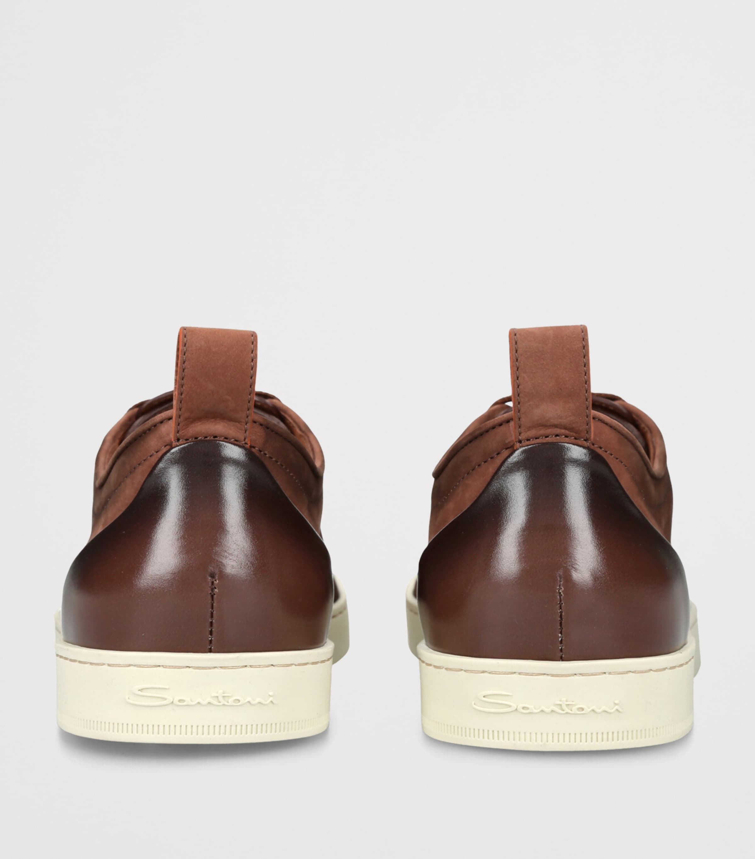 Santoni Leather Montecarlo Sneakers Brown Image 2