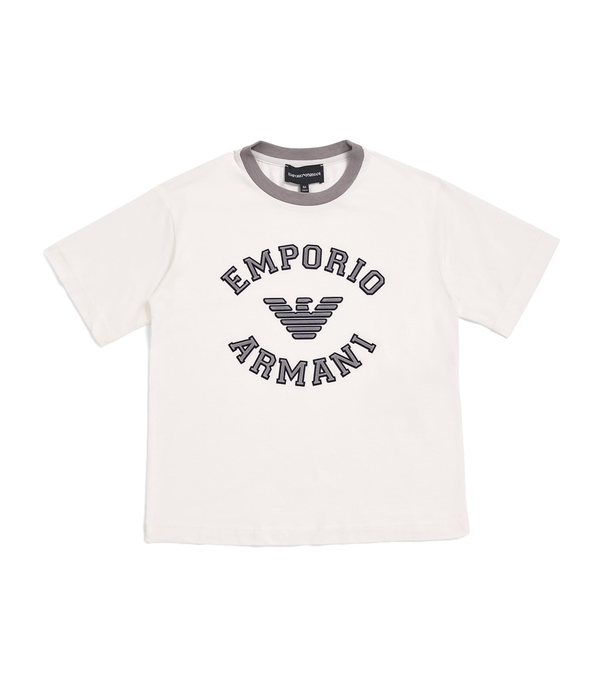 Shop Emporio Armani Cotton Logo T-shirt In White