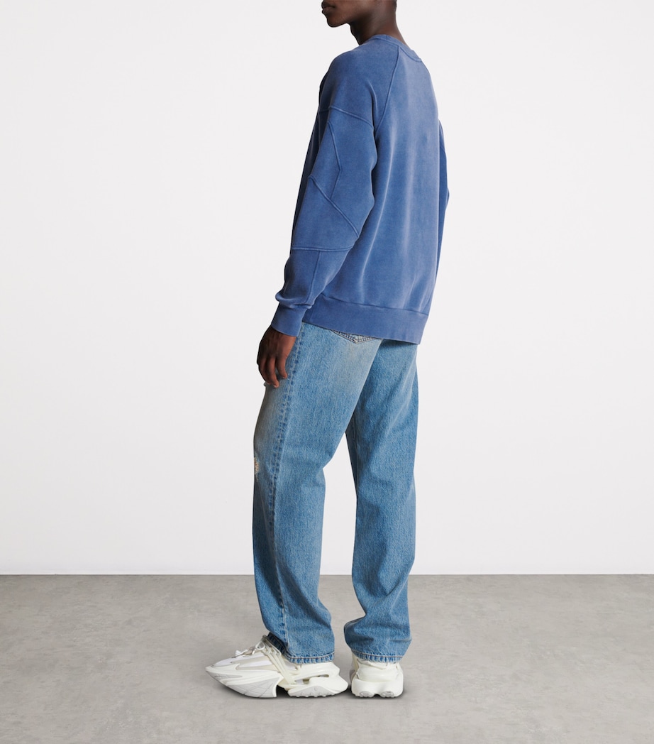 Cotton Embroidered Sweatshirt 6CX BLEU Image 3