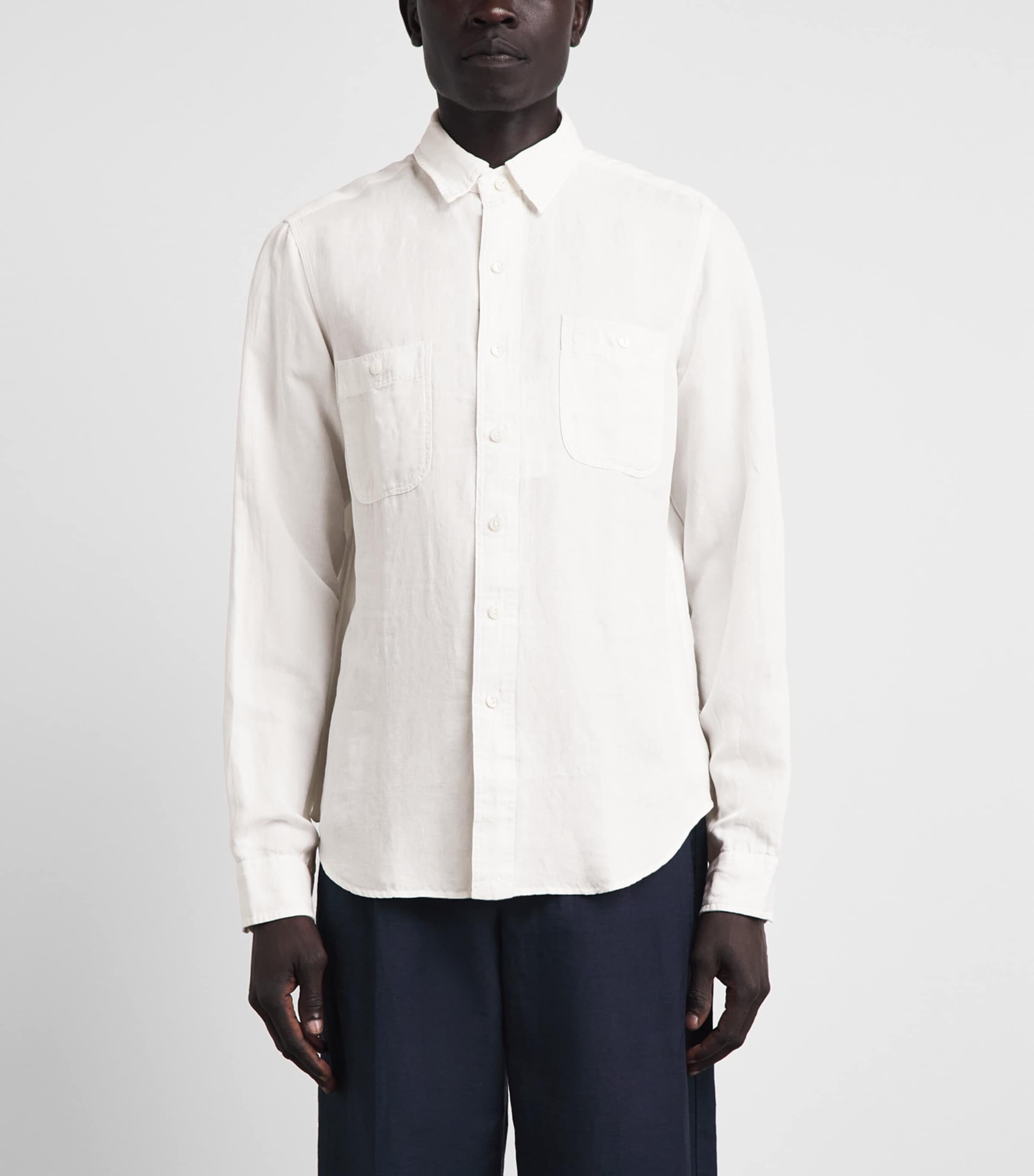 Polo Ralph Lauren Mens Linen-Silk Classic Fit Shirt White Image 4
