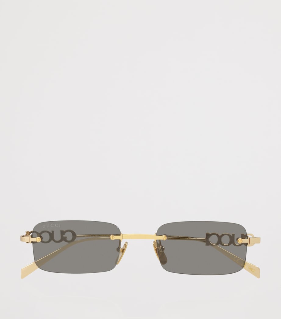 Gucci Metal Rectangular Sunglasses Image 5